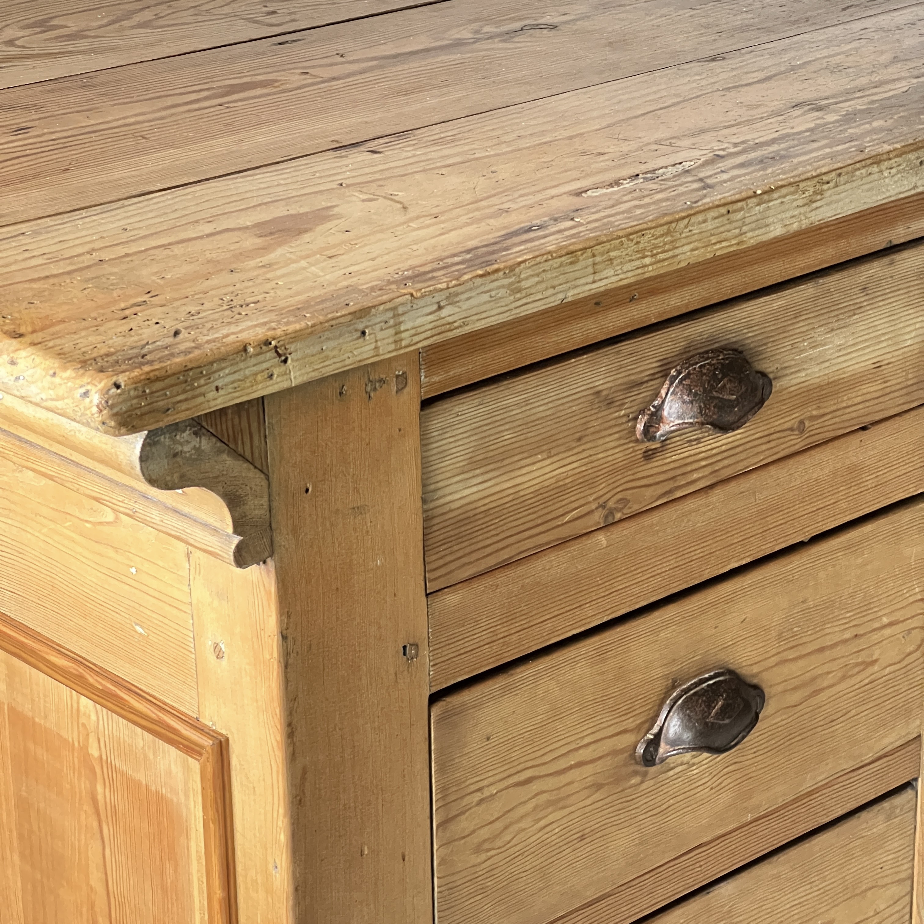 Vintage French Pine Haberdashery Shop Counter - Image 8