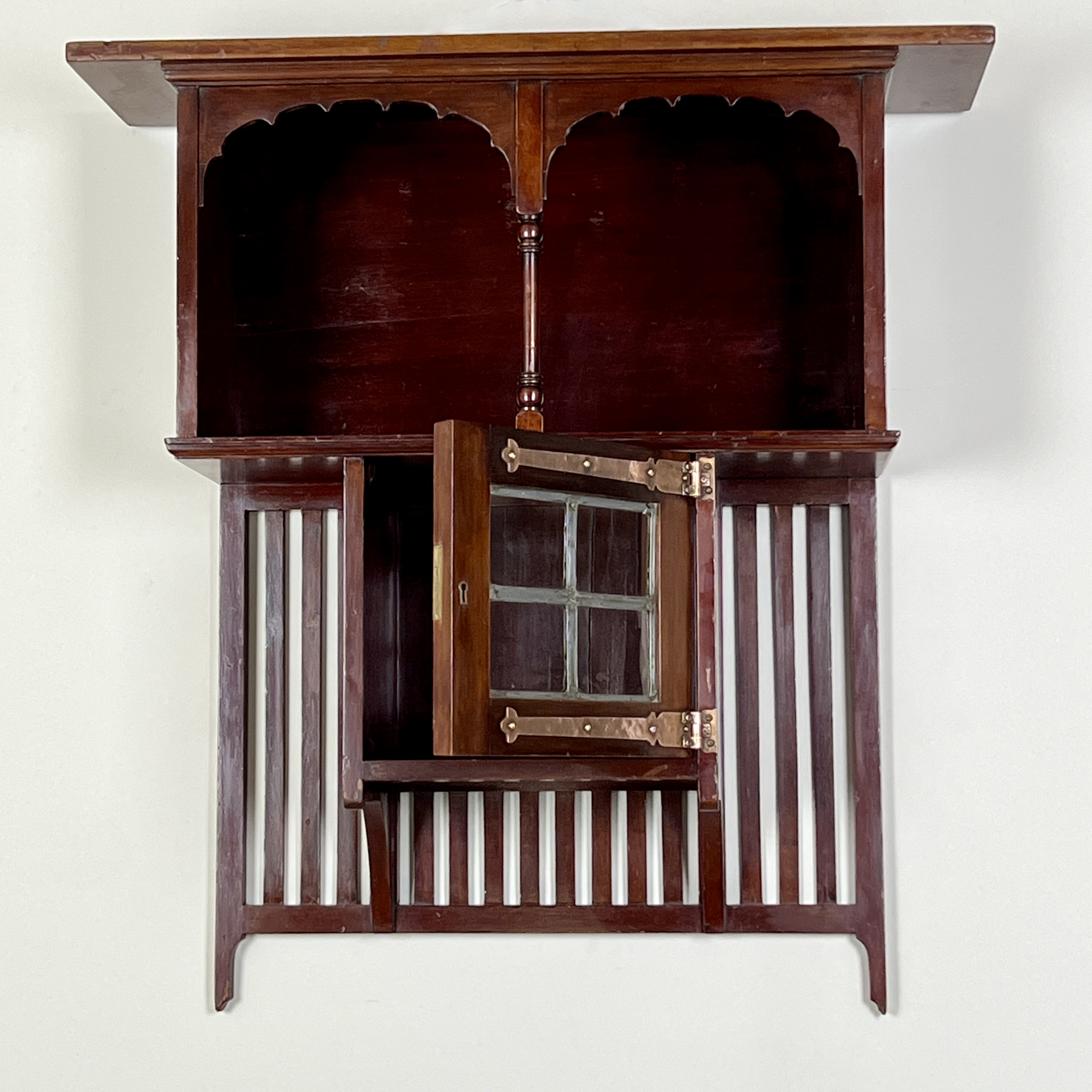 A Mahogany Arts And Crafts Wall Shelf Cabinet - Image 2