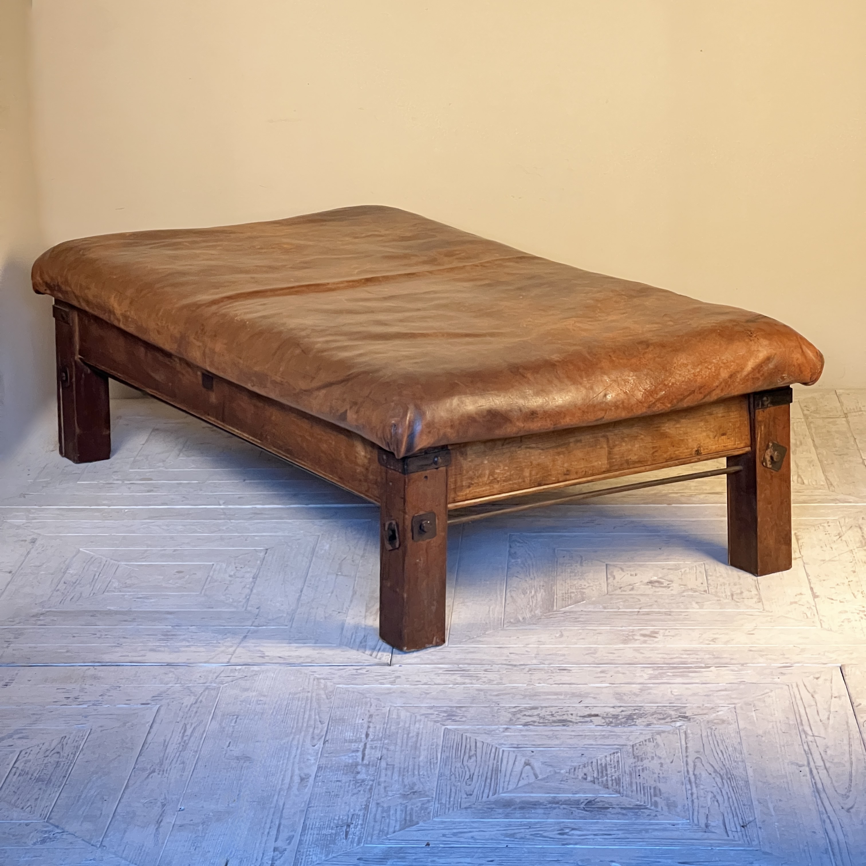 A Large 1930/40'S Leather Pommel Coffee Table Stool - Image 4