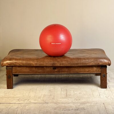 A Large 1930/40'S Leather Pommel Coffee Table Stool