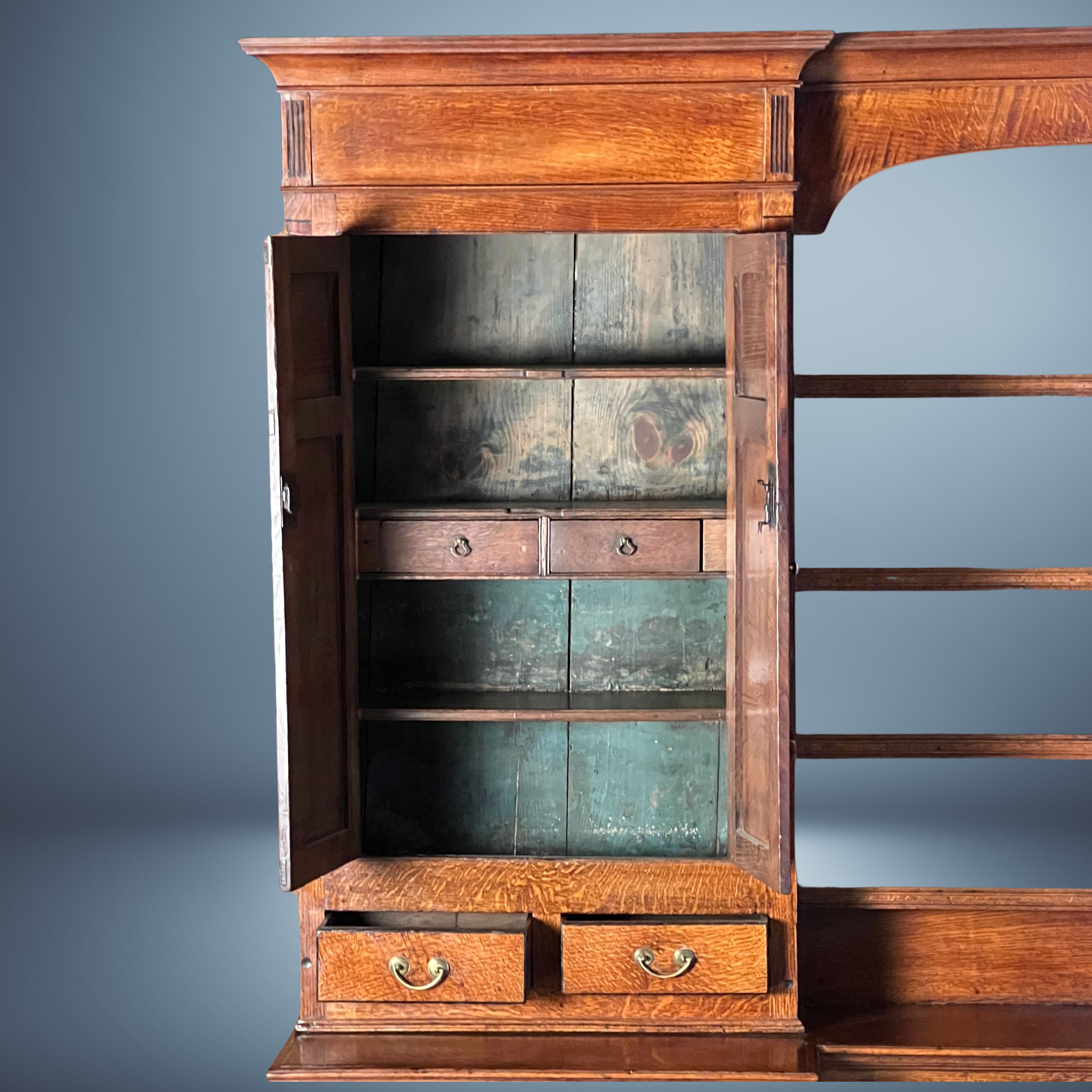 A Georgian Oak Estate Or Housekeepers Cupboard - Image 4
