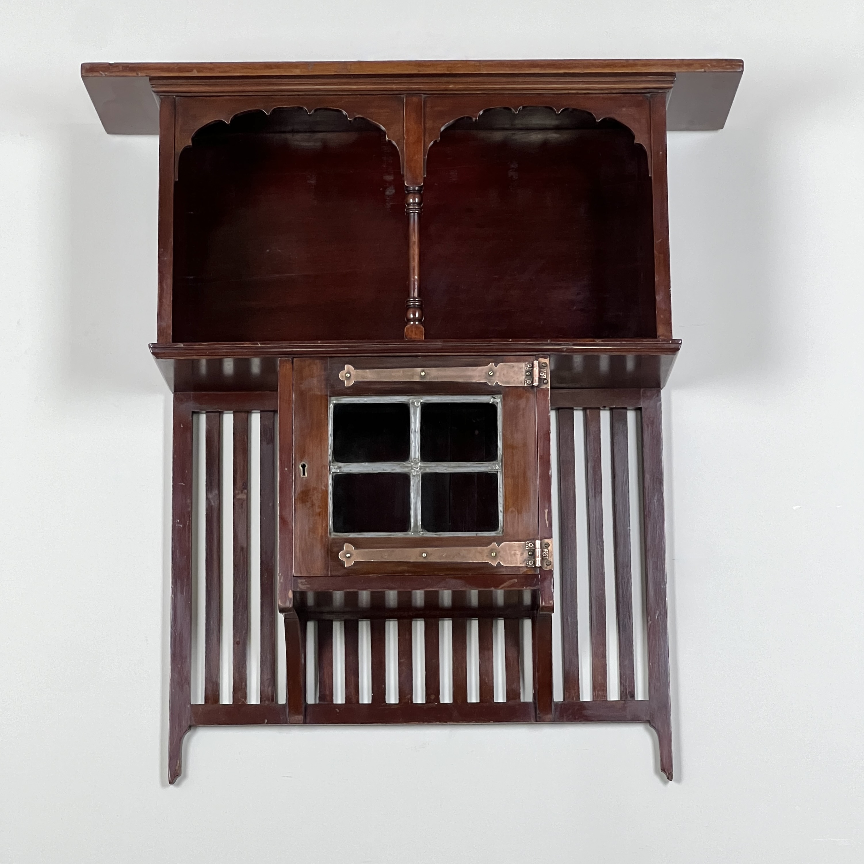 A Mahogany Arts And Crafts Wall Shelf Cabinet - Image 3