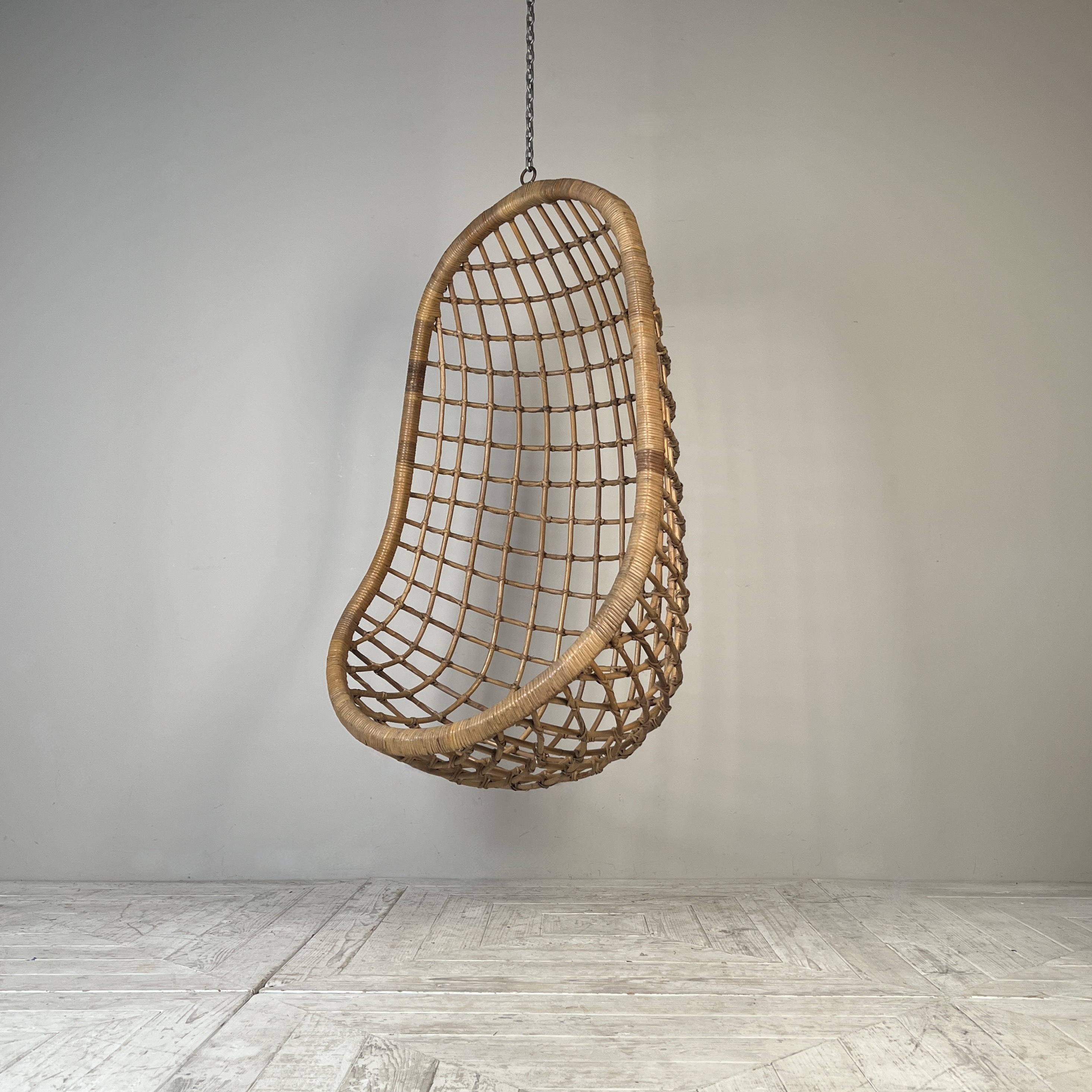 Original Midcentury Hanging Bamboo Egg Chair - Image 3