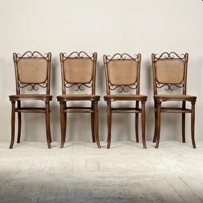 A Quartet Of Early C20th Bentwood And Cane Chairs By Josef Hoffmann