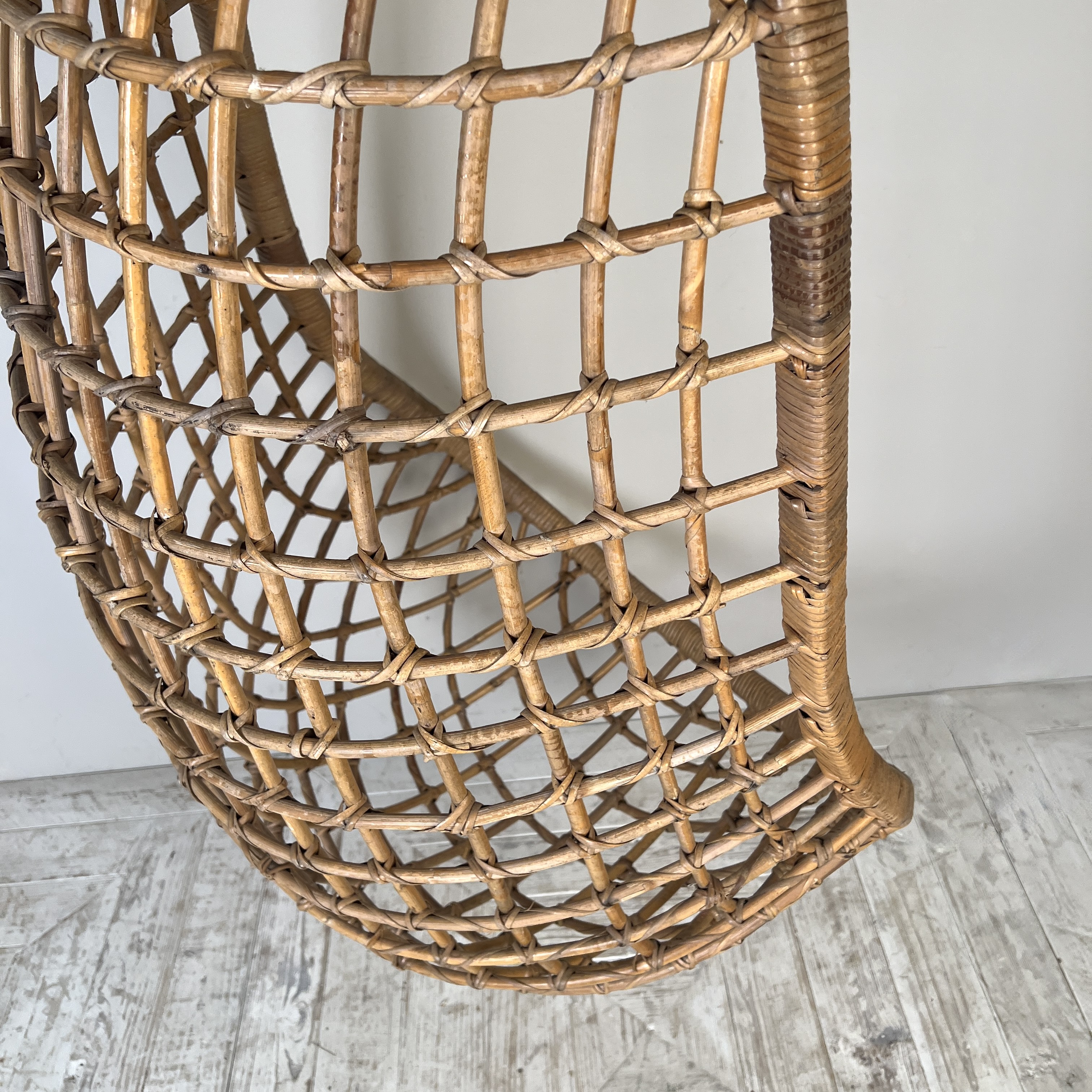 Original Midcentury Hanging Bamboo Egg Chair - Image 7