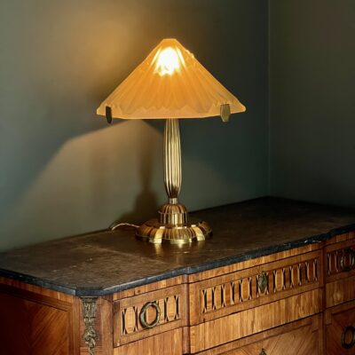 Gilt Brass Art Deco Table Lamp
