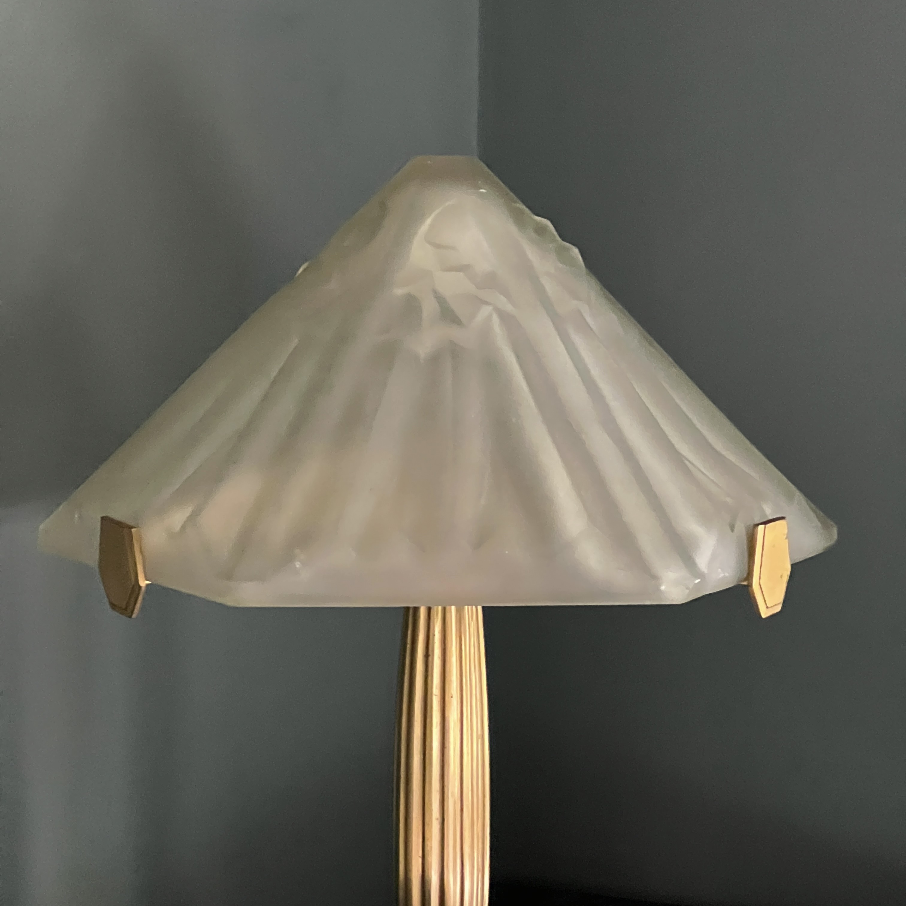 Gilt Brass Art Deco Table Lamp - Image 7