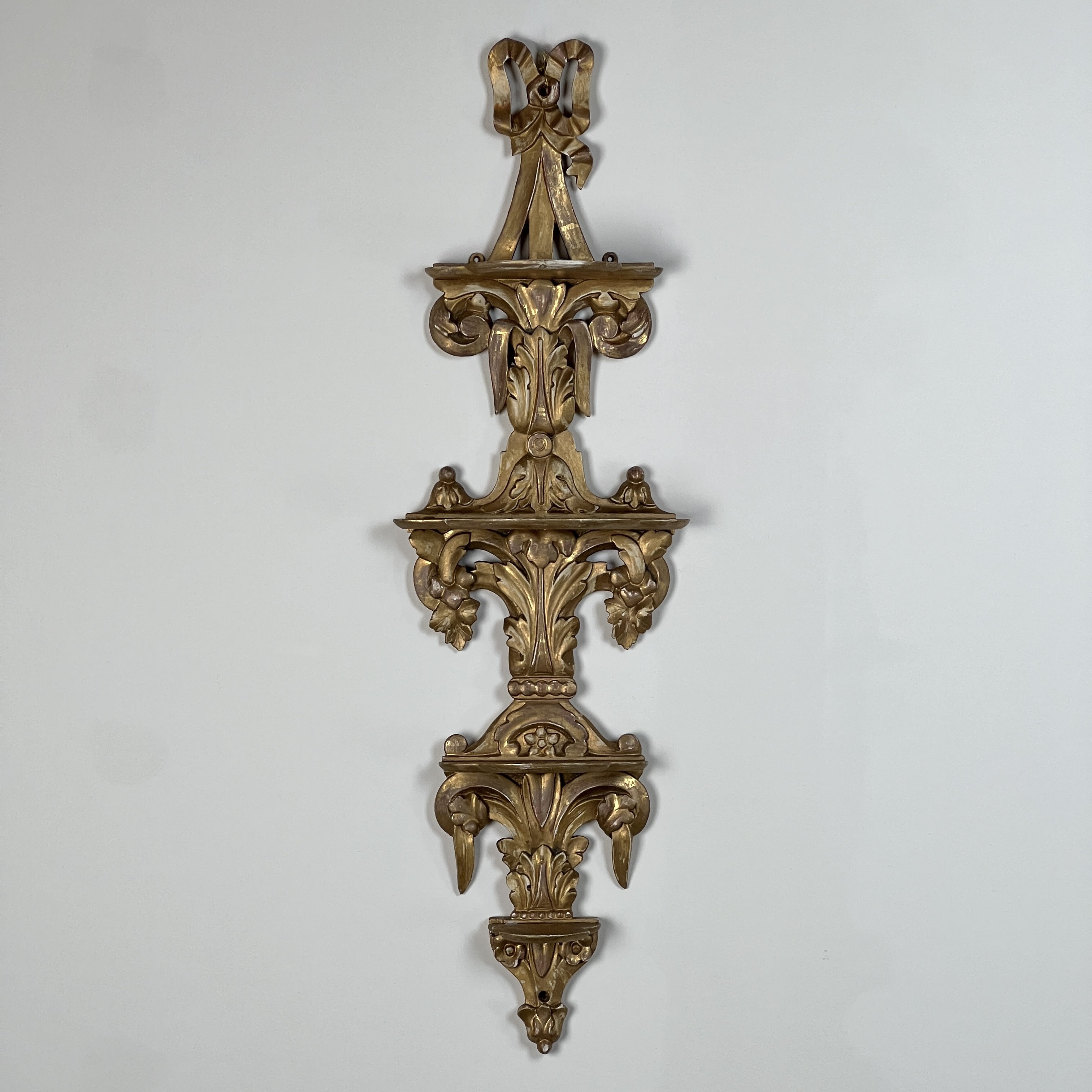 Carved Giltwood Wall Display Shelf (Pair Available) - Image 2