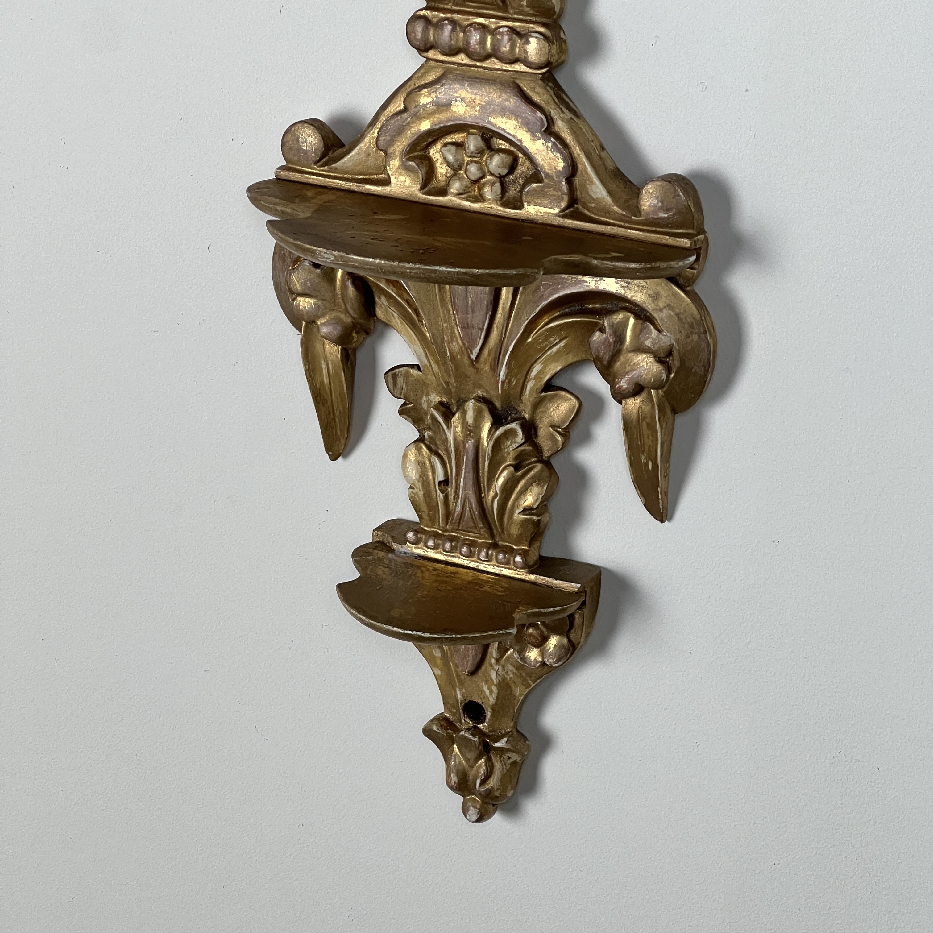 Carved Giltwood Wall Display Shelf (Pair Available) - Image 7