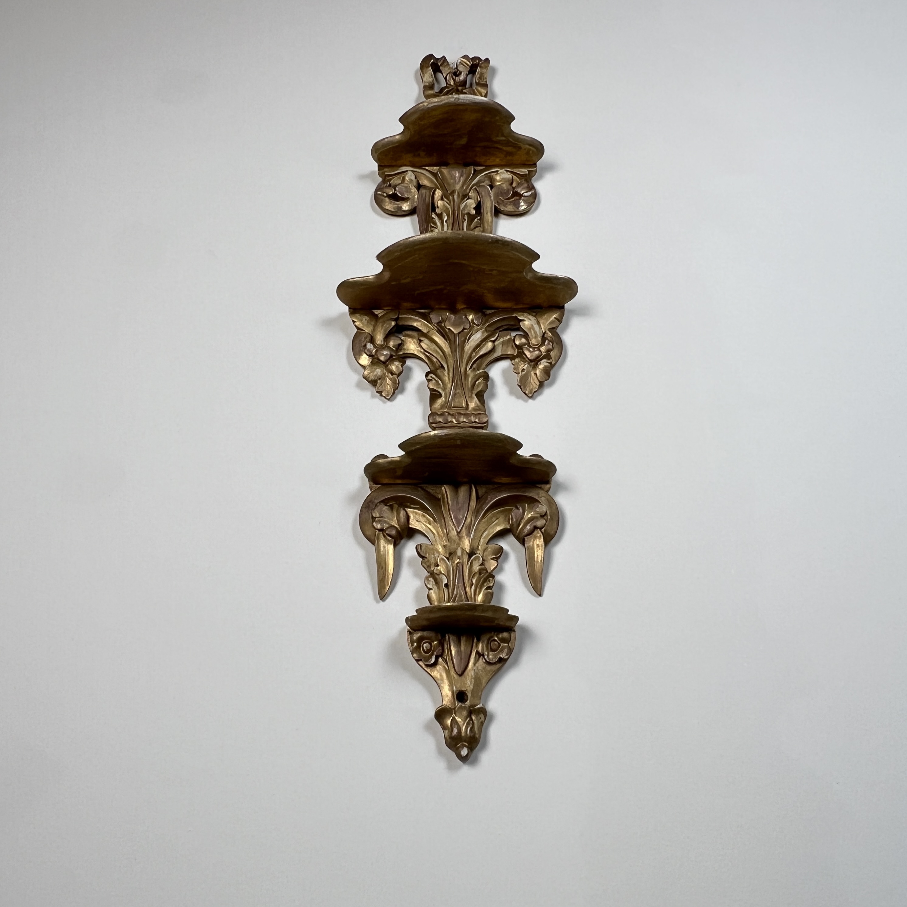 Carved Giltwood Wall Display Shelf (Pair Available) - Image 5