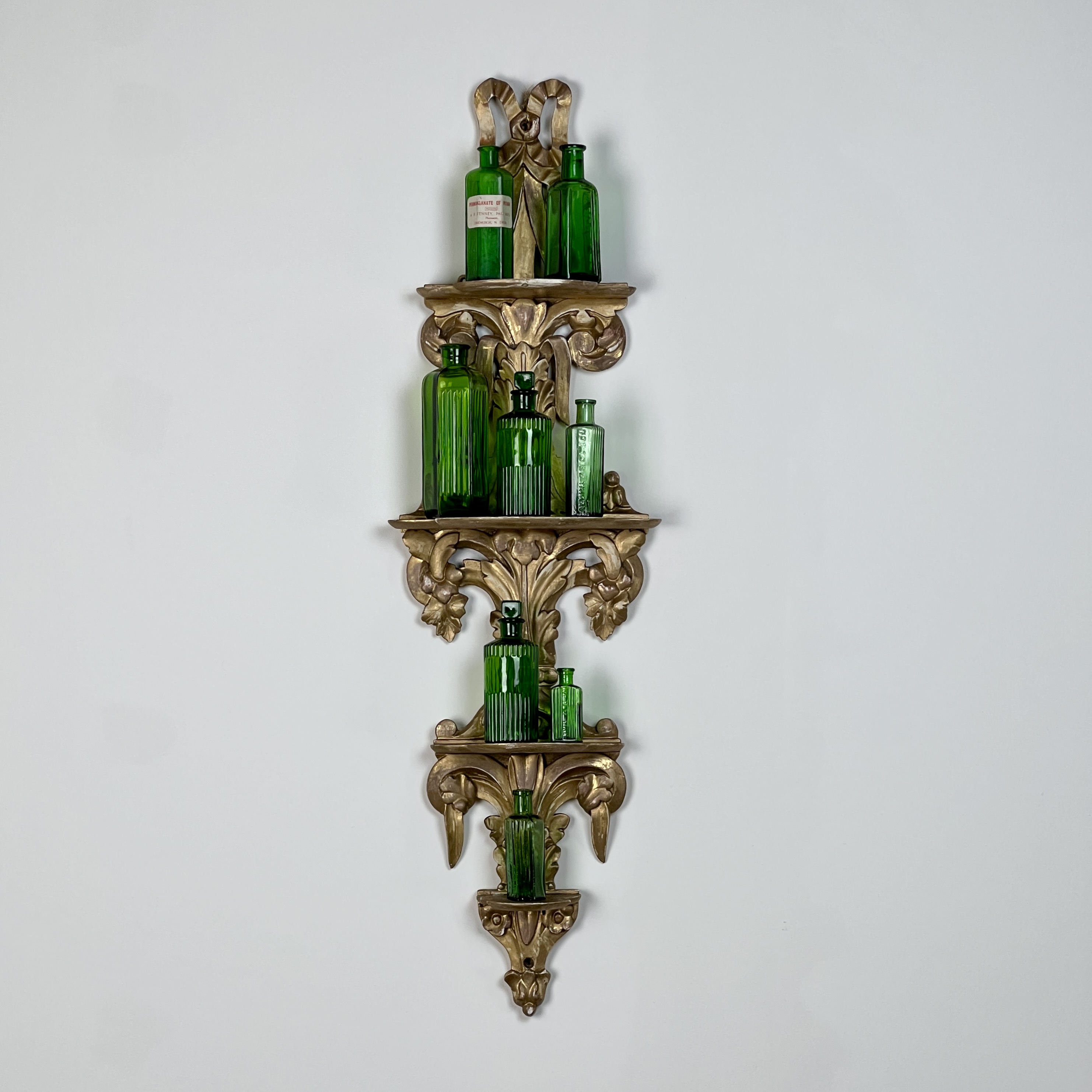 Carved Giltwood Wall Display Shelf (Pair Available)