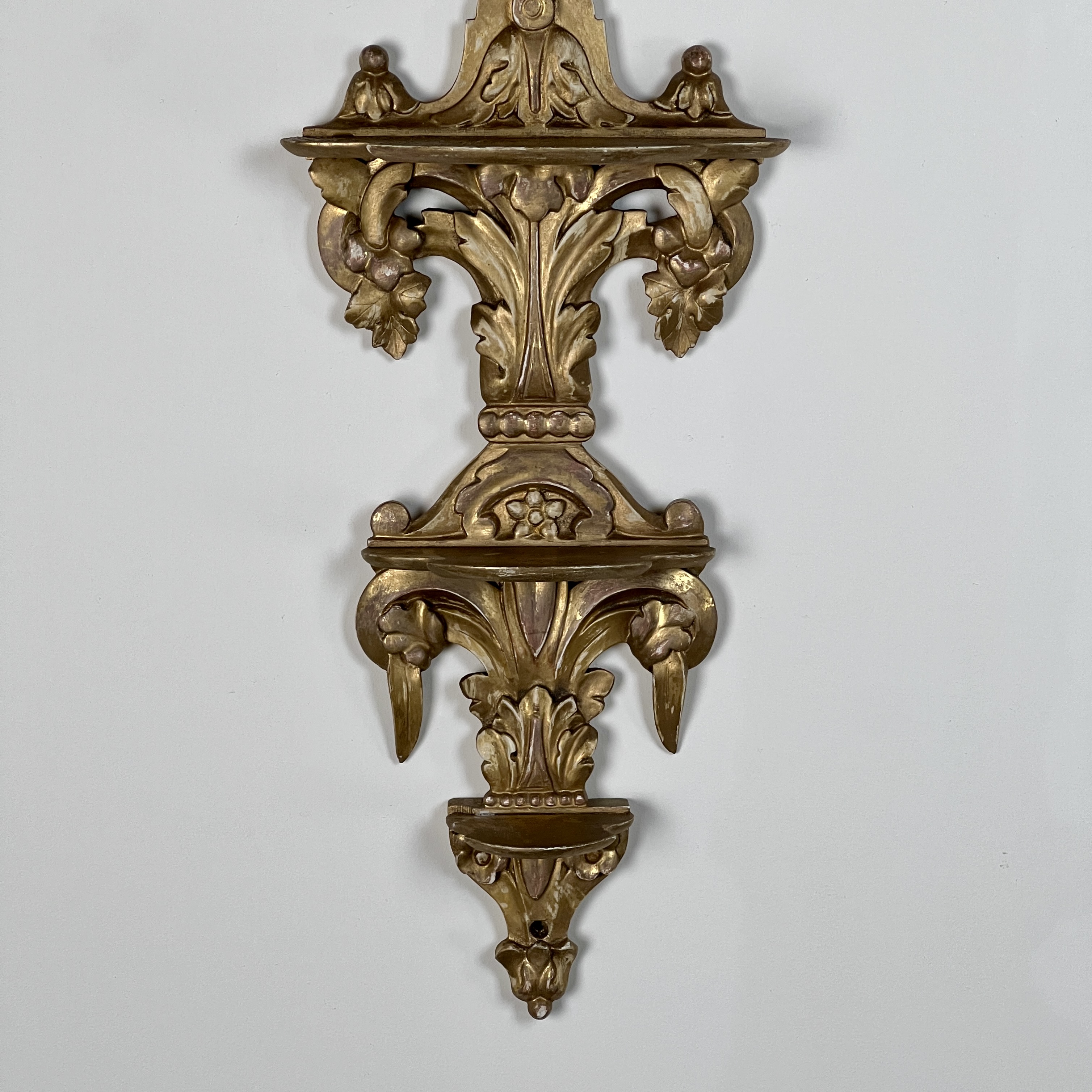 Carved Giltwood Wall Display Shelf (Pair Available) - Image 10