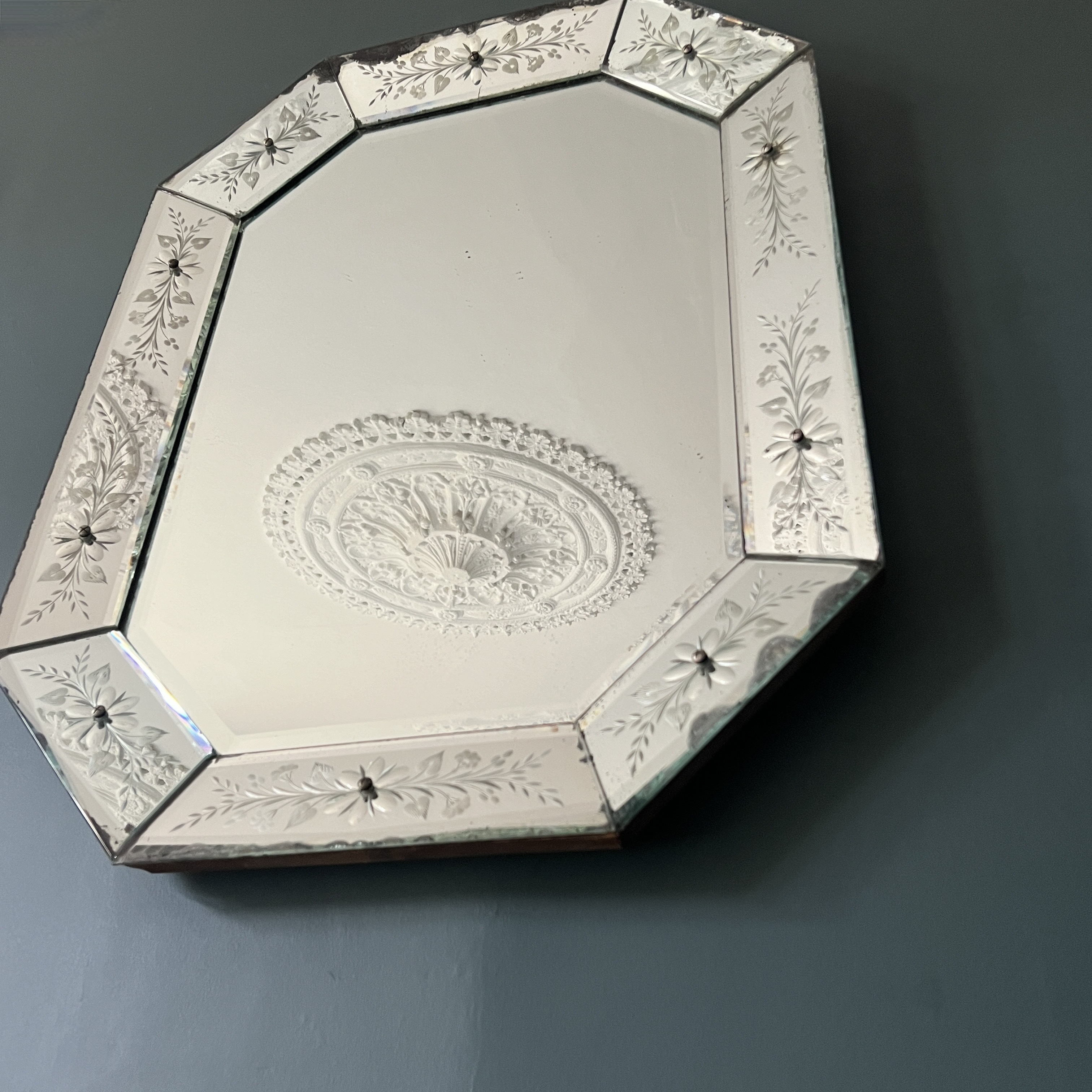 Antique Venetian Octagonal Wall Mirror - Image 4