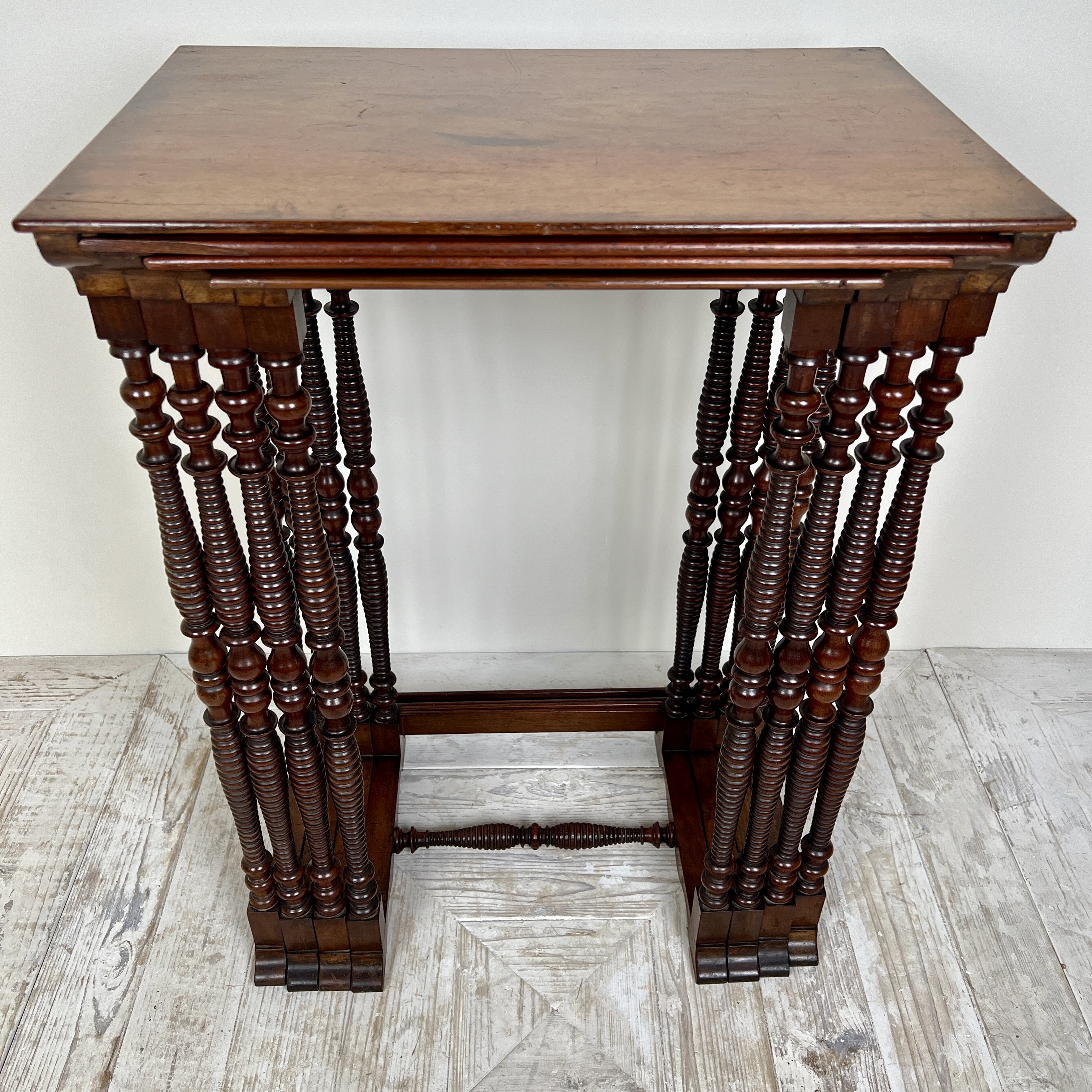 A Quartet Nest Of Walnut Bobbin Tables - Image 2