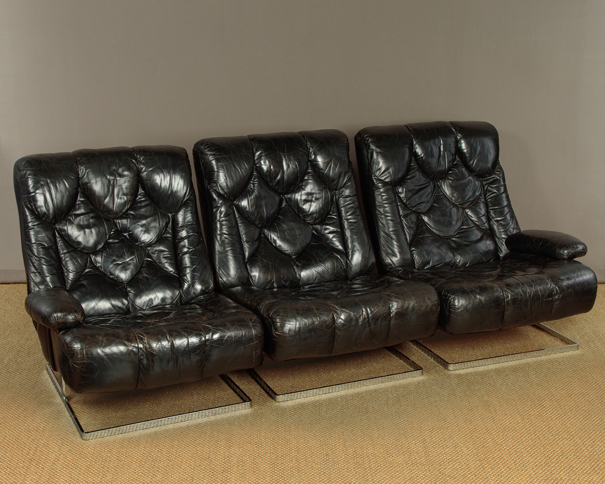 Vintage Tetrad Modular Leather Sofa - Image 3