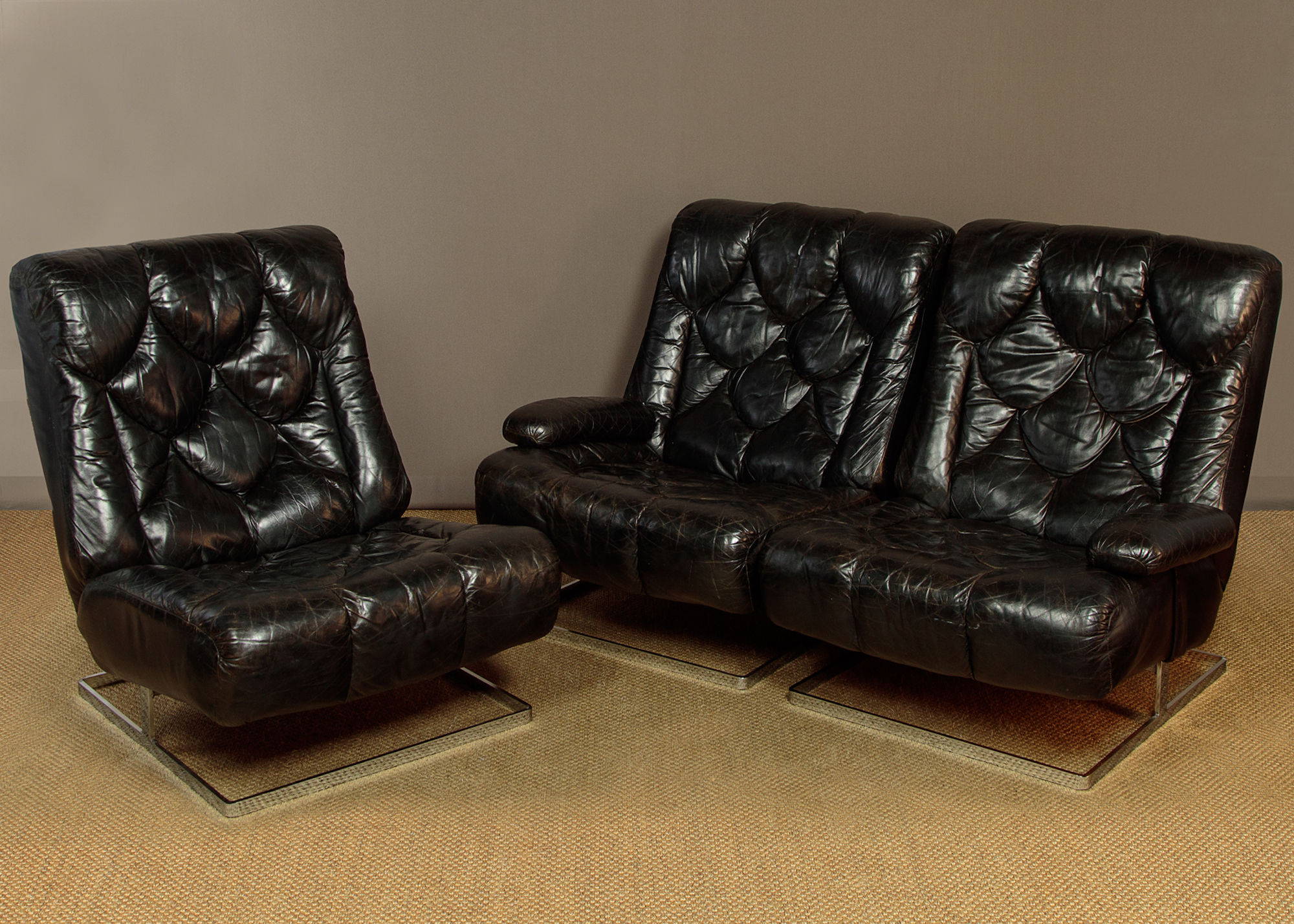 Vintage Tetrad Modular Leather Sofa - Image 4