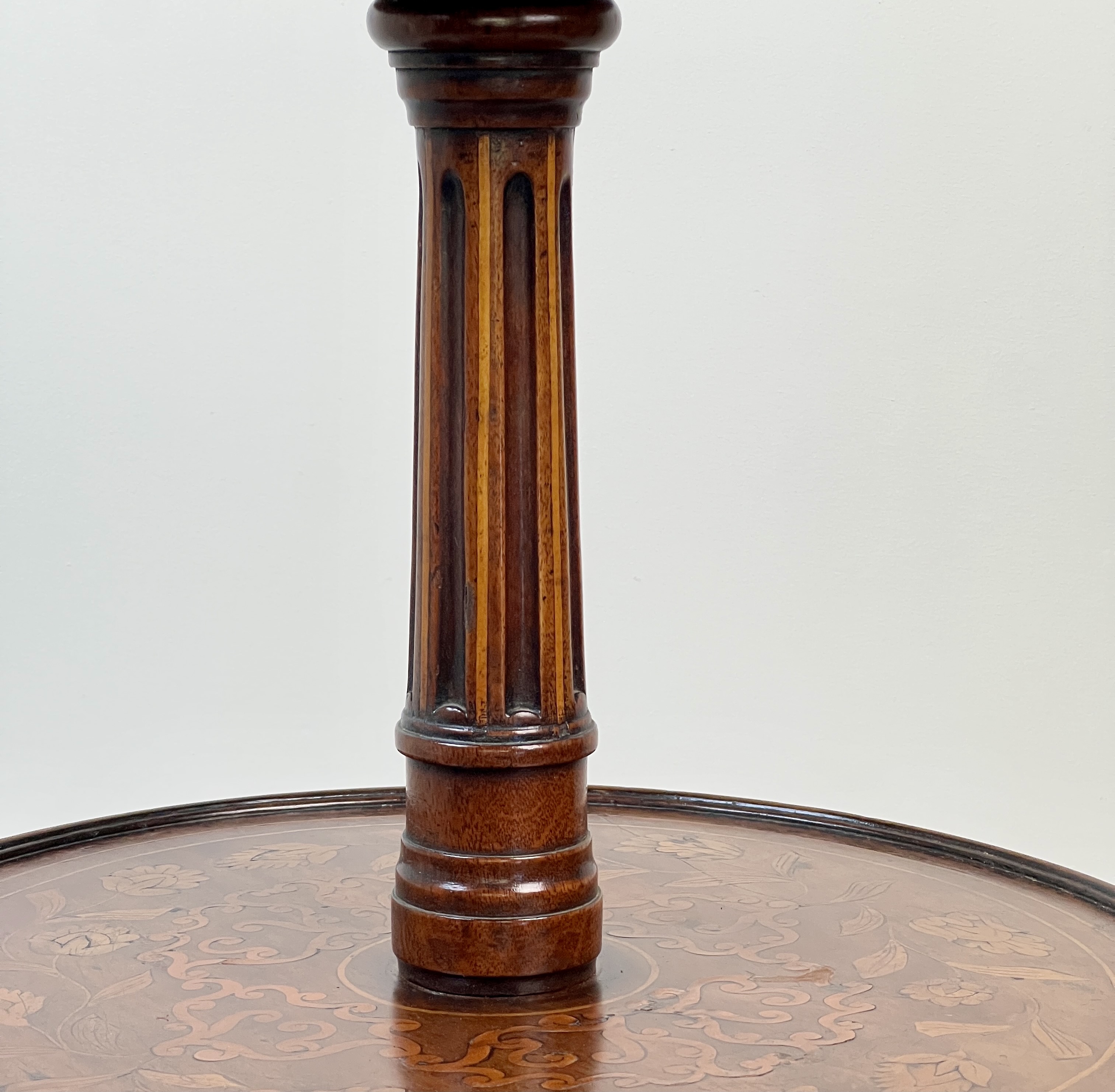 An Antique Dutch Marquetry Three Tier Dumbwaiter - Image 6