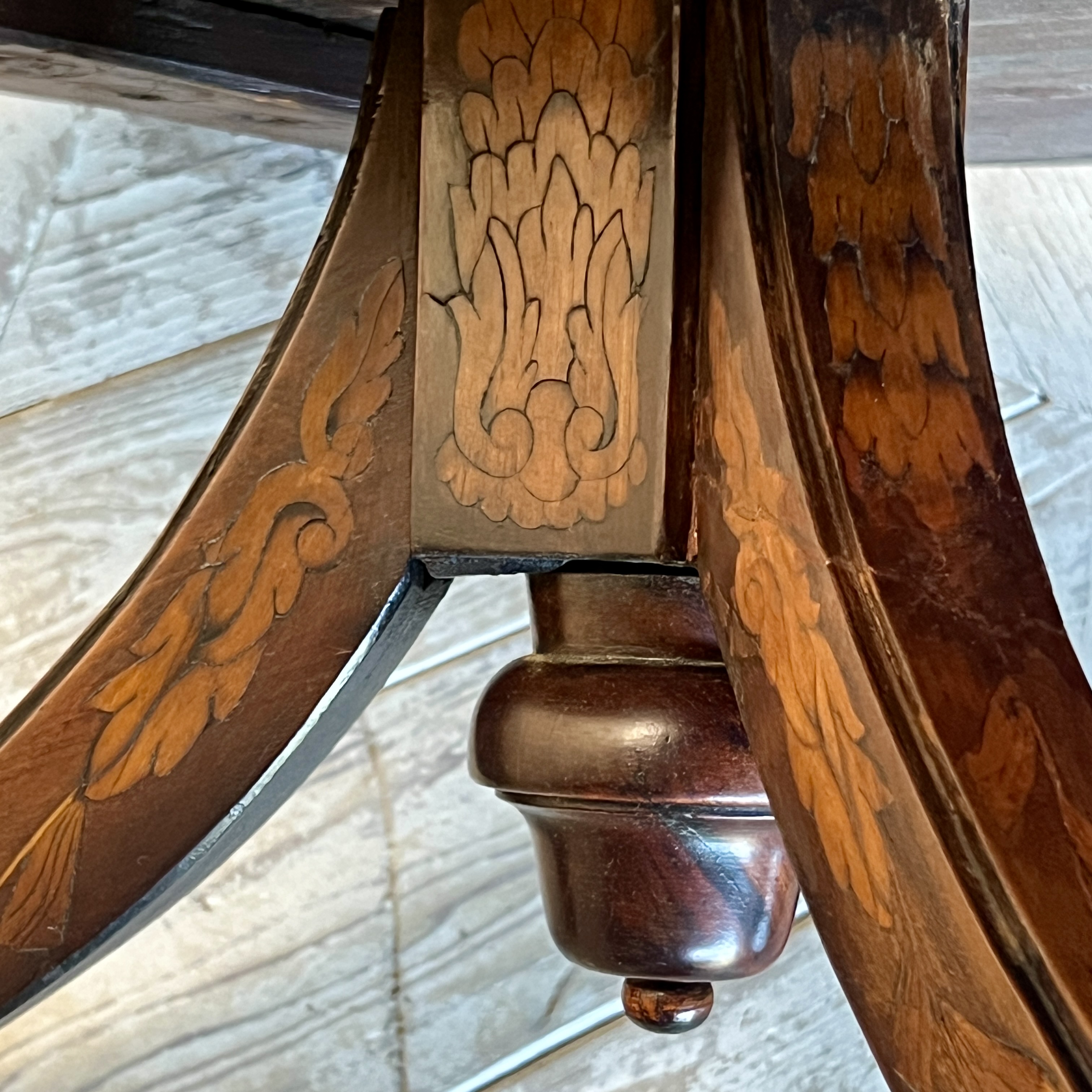 An Antique Dutch Marquetry Three Tier Dumbwaiter - Image 8