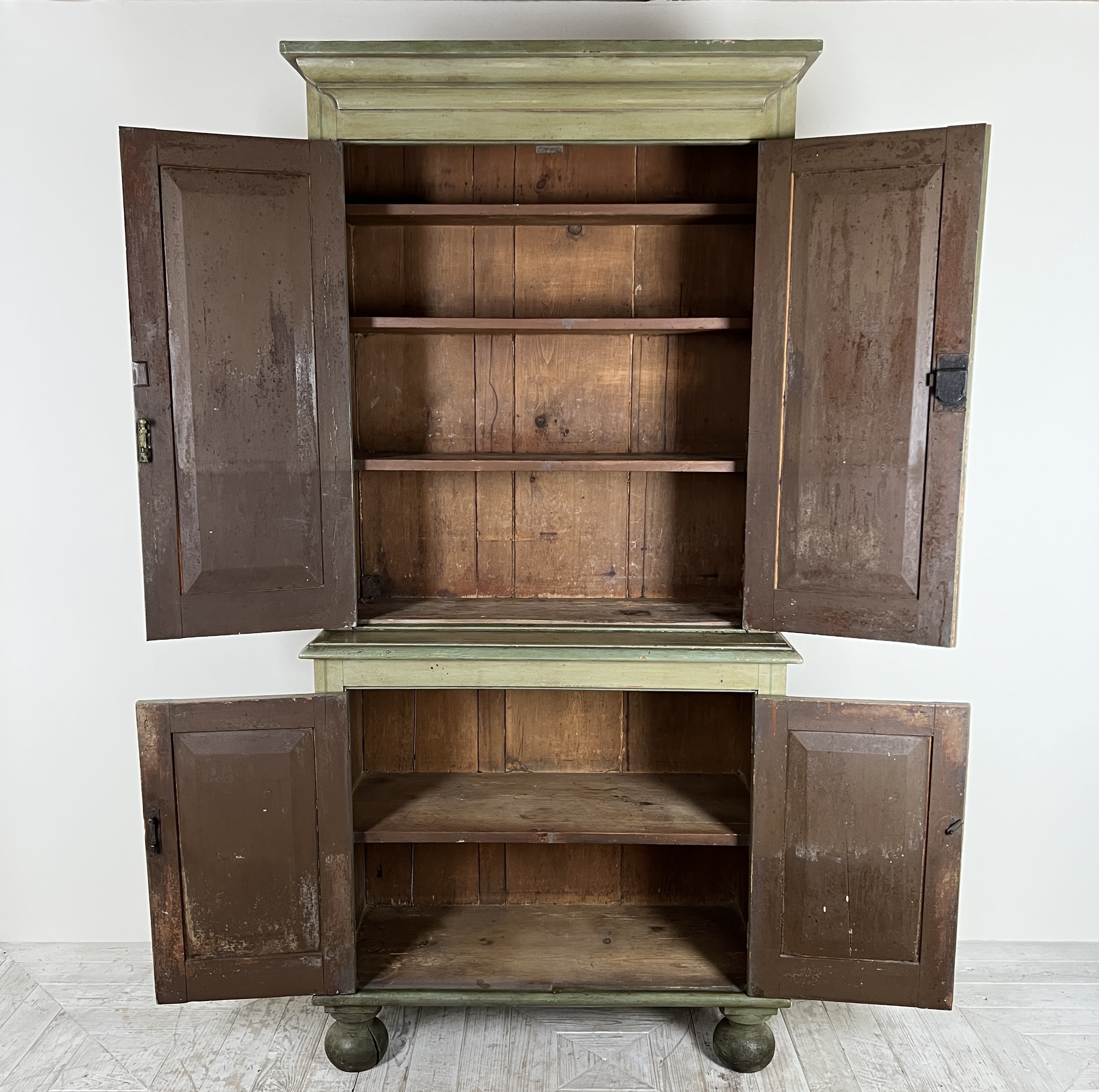 A 19Th Century Continental Painted Cupboard Or Larder - Image 4