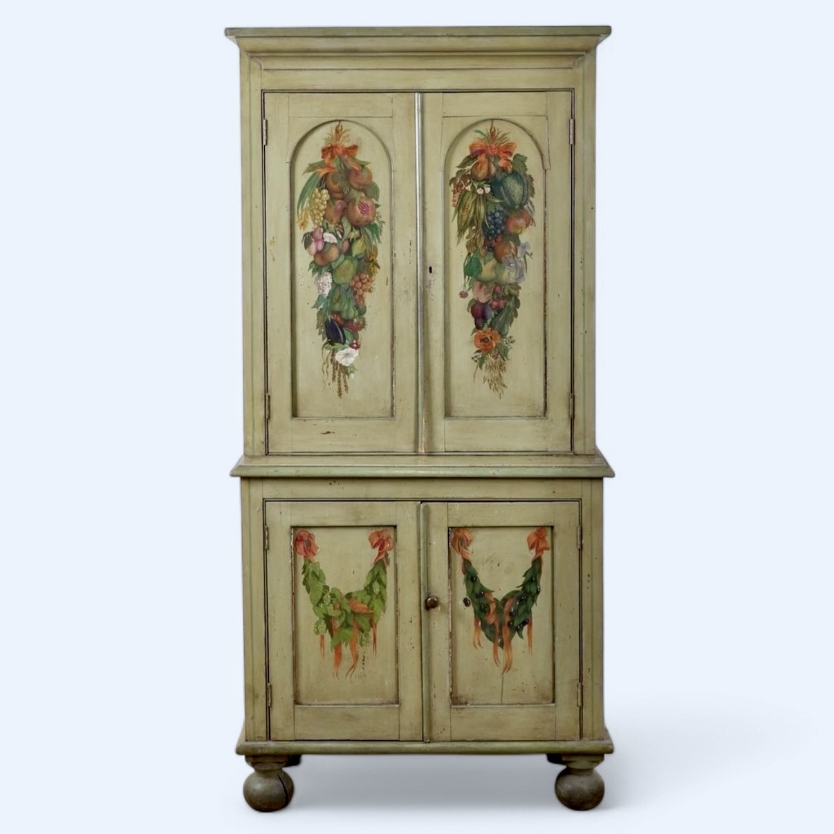 A 19Th Century Continental Painted Cupboard Or Larder