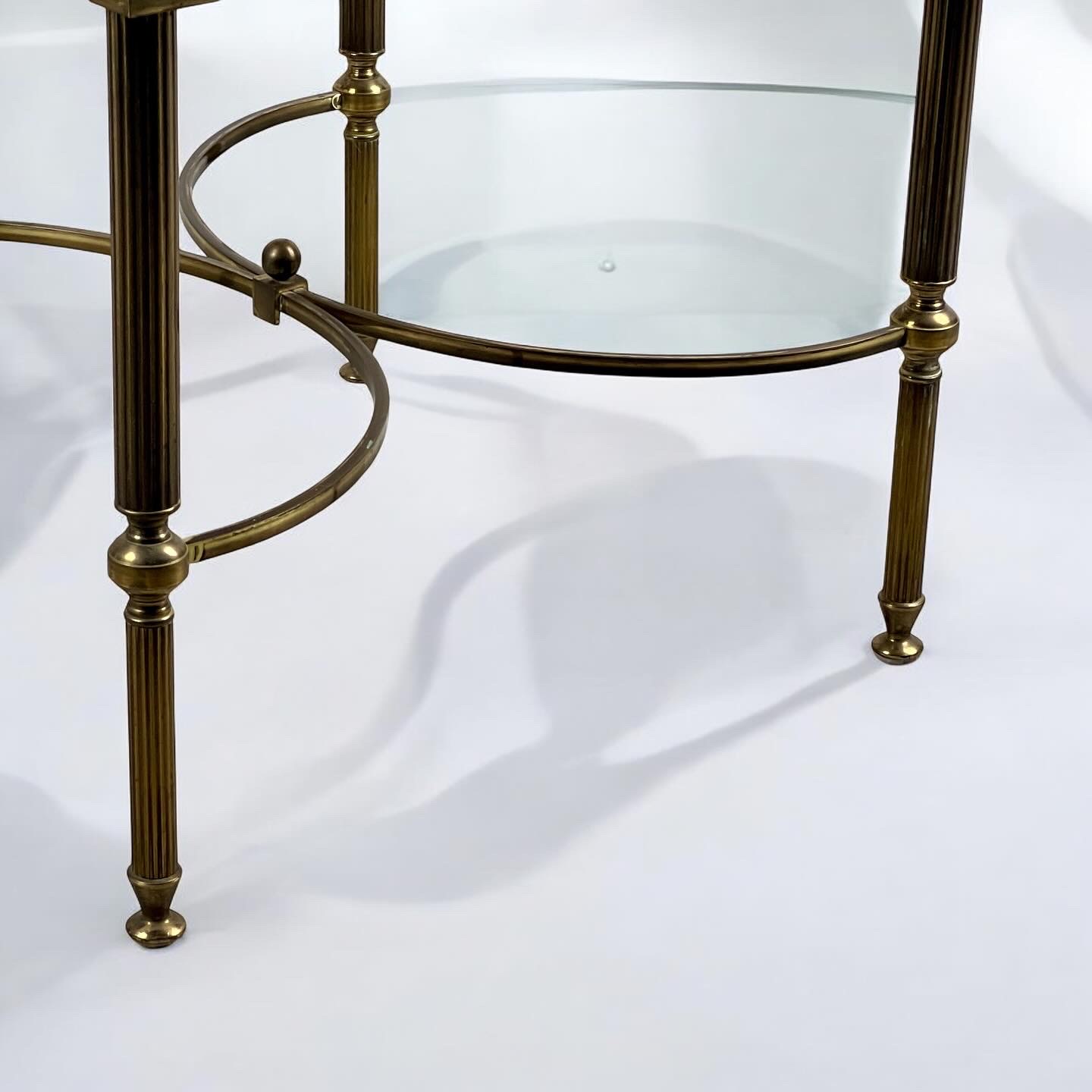 Pair Of Midcentury Brass And Smoked Glass Side, Lamp Or Bedside Tables - Image 6