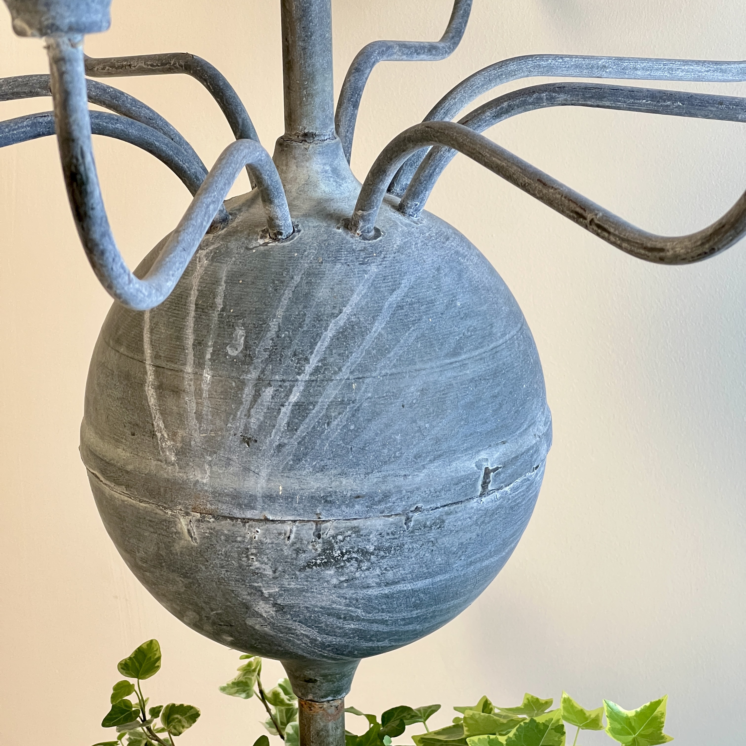 Large Vintage Belgium Zinc Candelabra Planter - Image 6