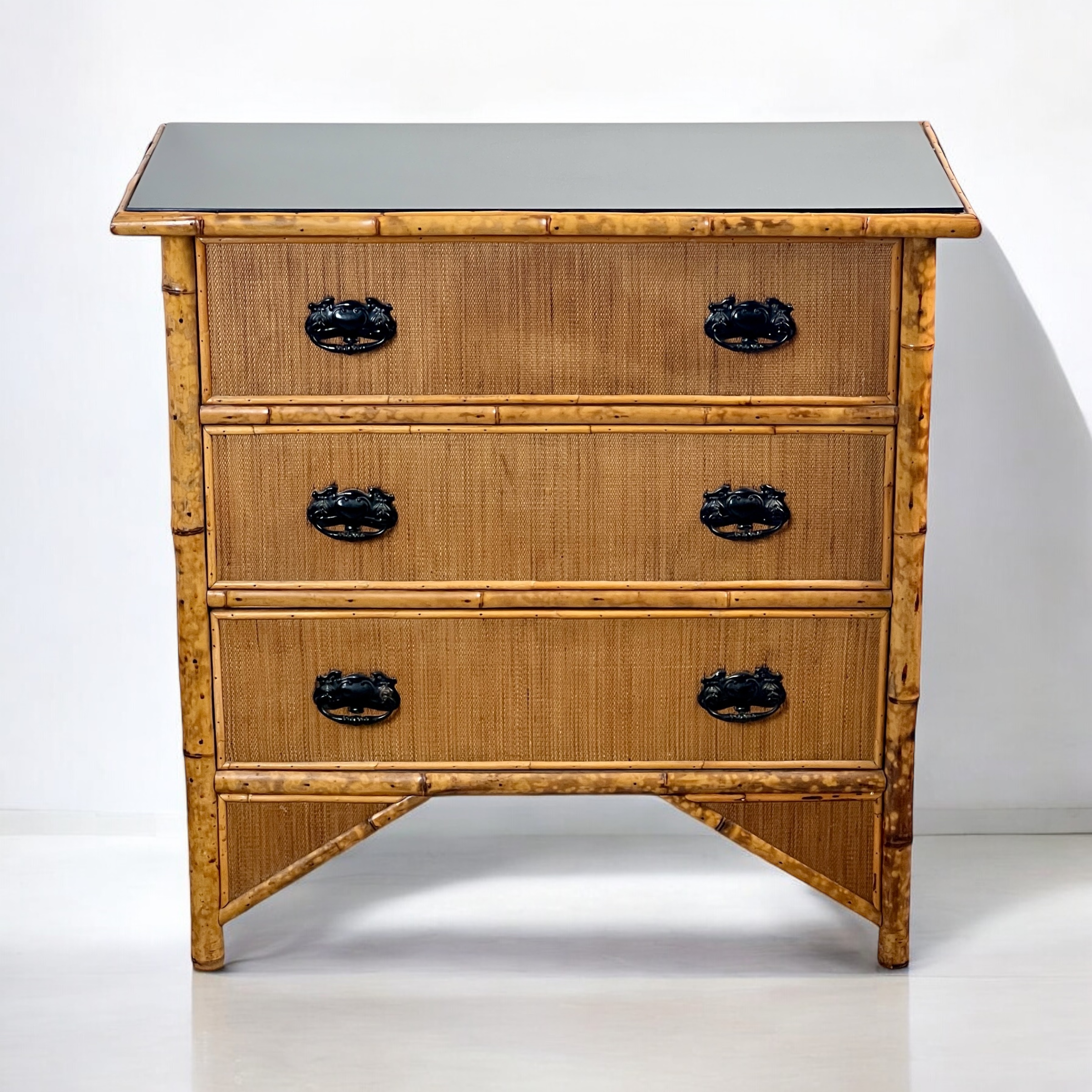 Vintage Bamboo And Wicker Chest Of Drawers - Image 3