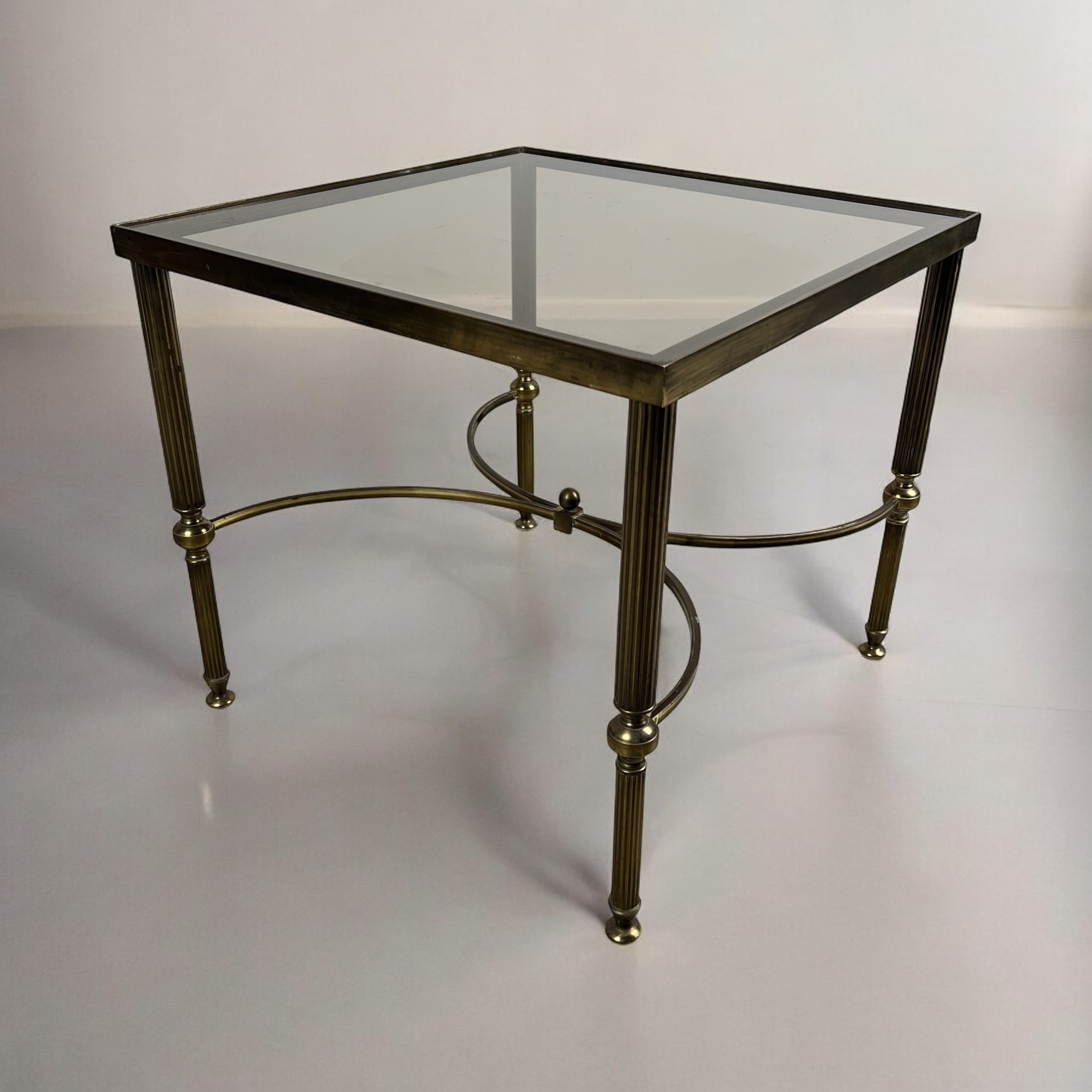 Pair Of Midcentury Brass And Smoked Glass Side, Lamp Or Bedside Tables - Image 5
