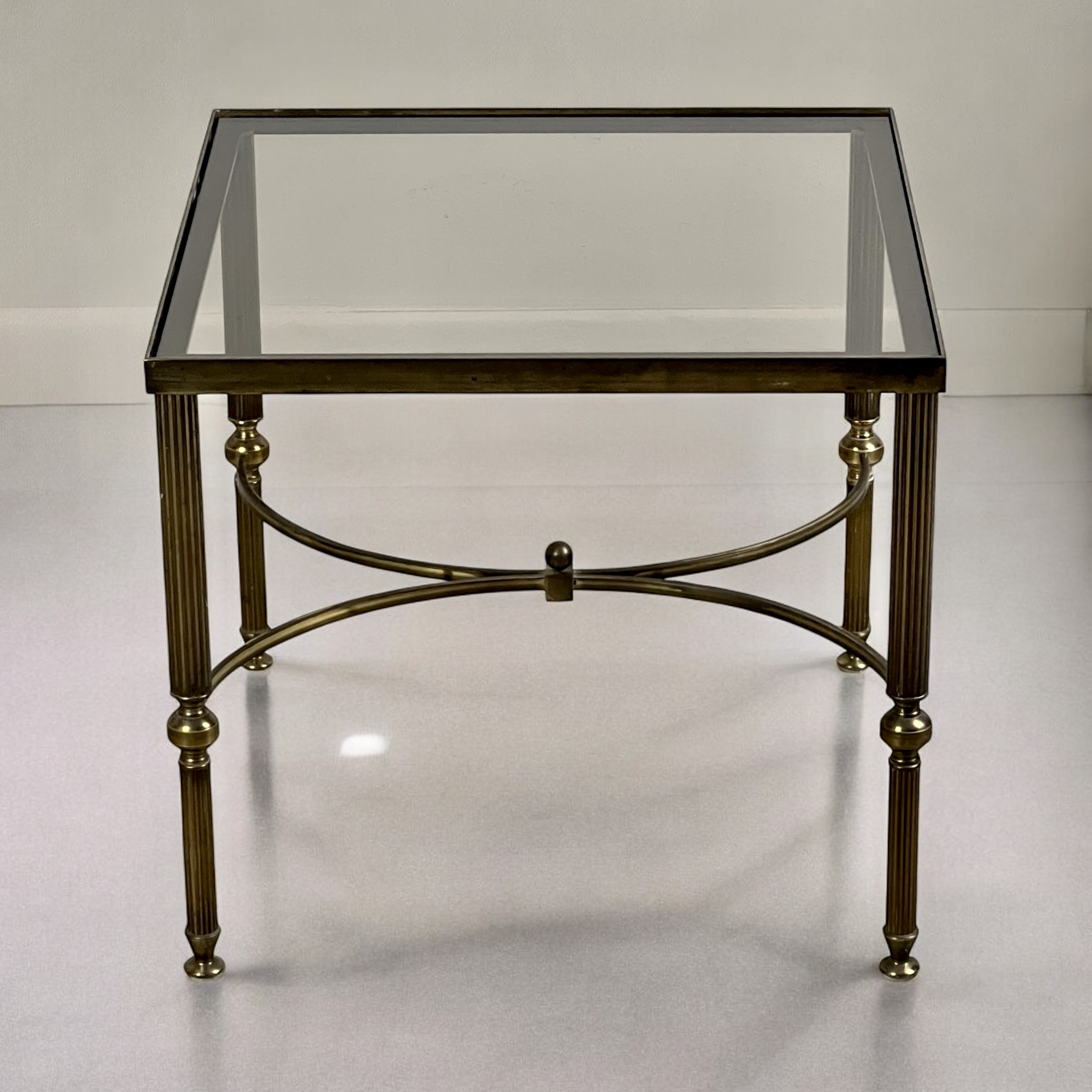 Pair Of Midcentury Brass And Smoked Glass Side, Lamp Or Bedside Tables - Image 4
