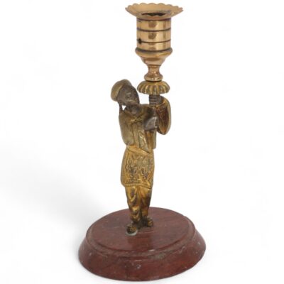 A 19Th Century Parcel Gilt-Bronze Candlestick
