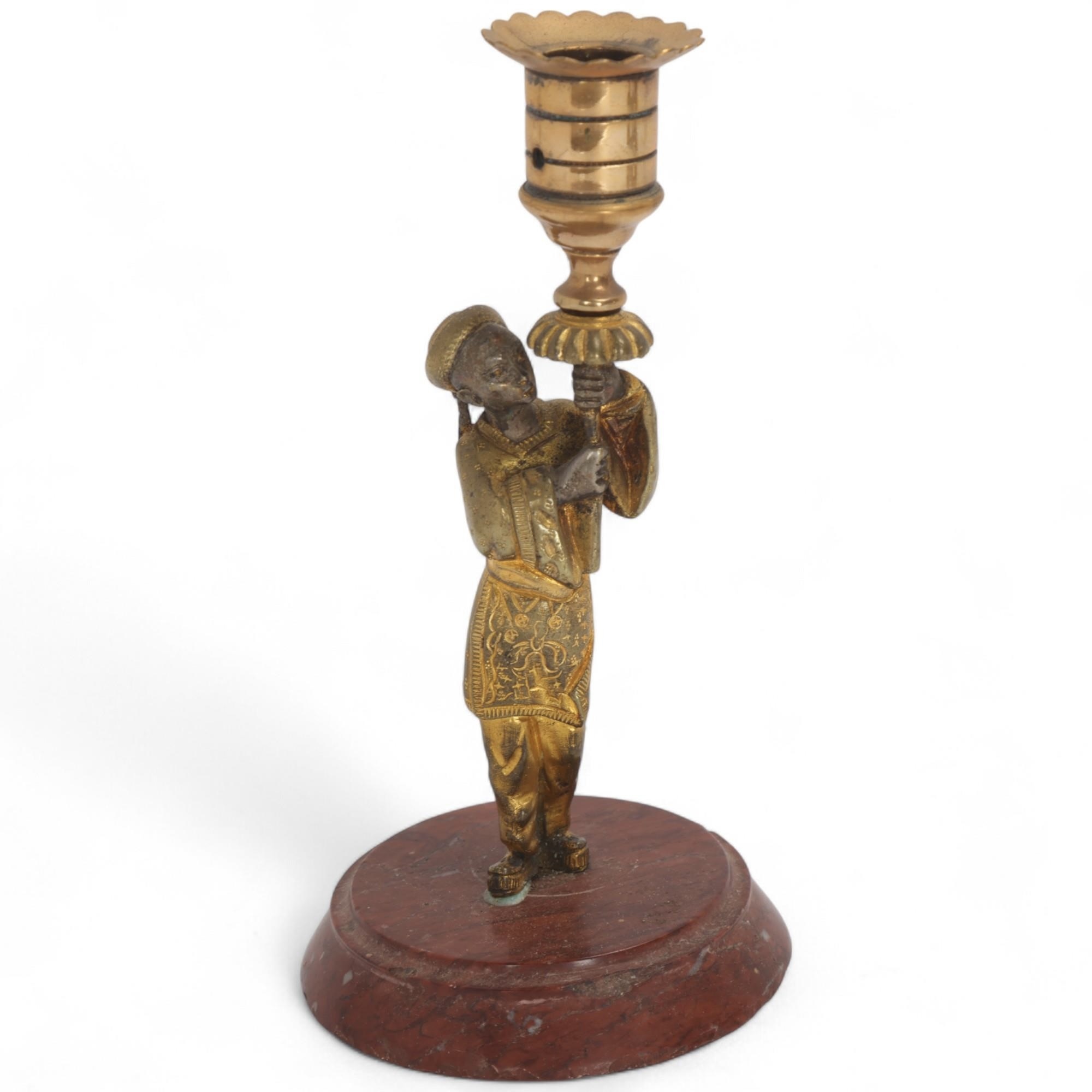 A 19Th Century Parcel Gilt-Bronze Candlestick