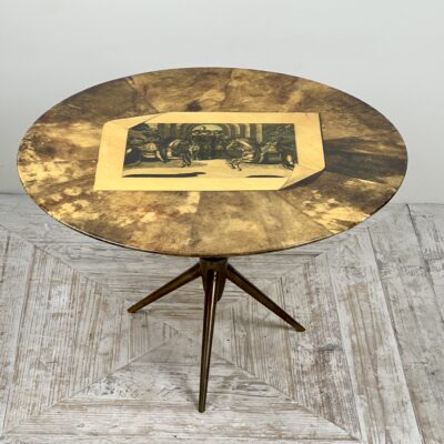 Italian Lacquered Goatskin Trompe L'oeil Table Attributed To Aldo Tura
