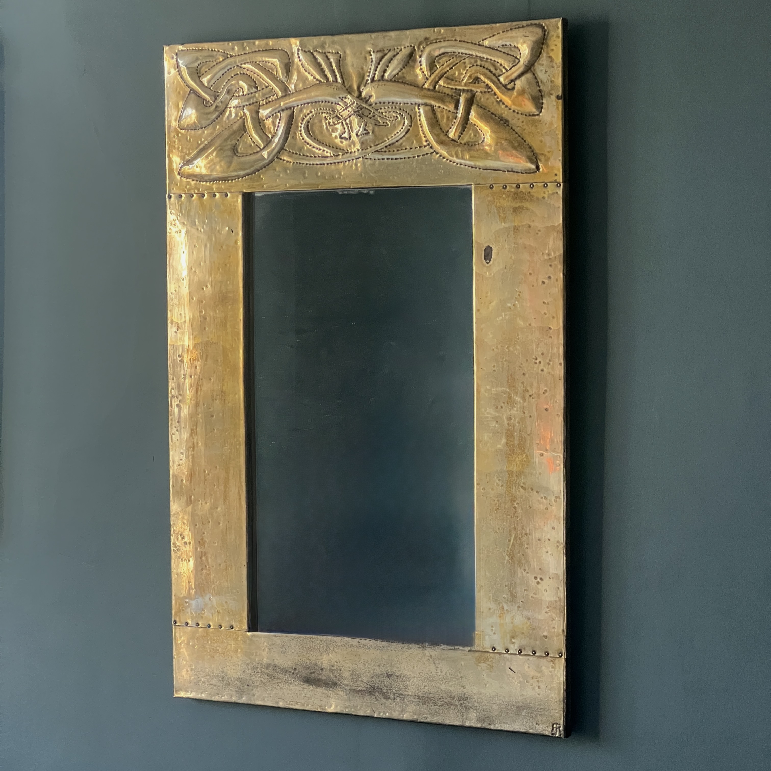 Arts And Crafts Glasgow School Brass Mirror In The Manner Of Margaret Gilmour - Image 8