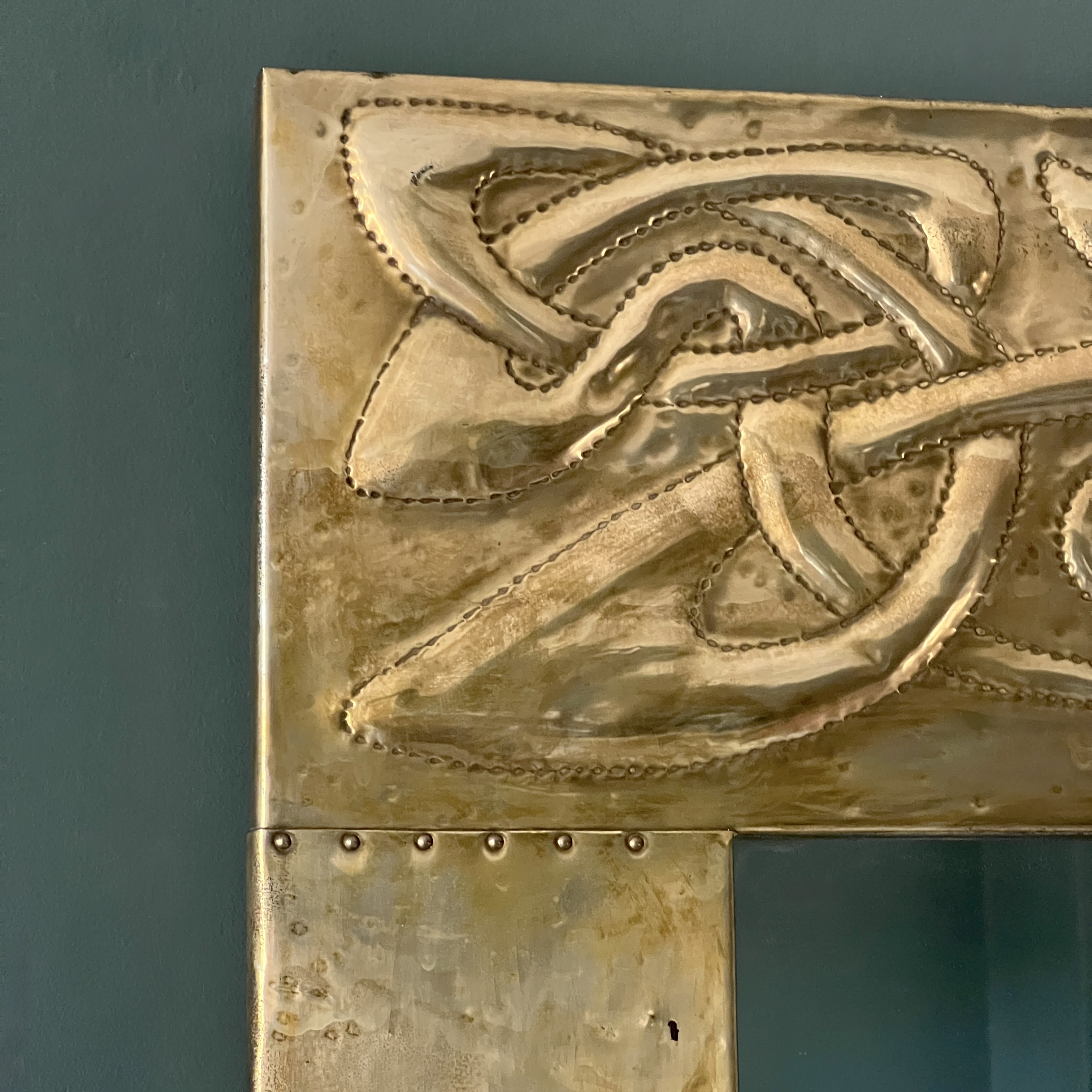 Arts And Crafts Glasgow School Brass Mirror In The Manner Of Margaret Gilmour - Image 5