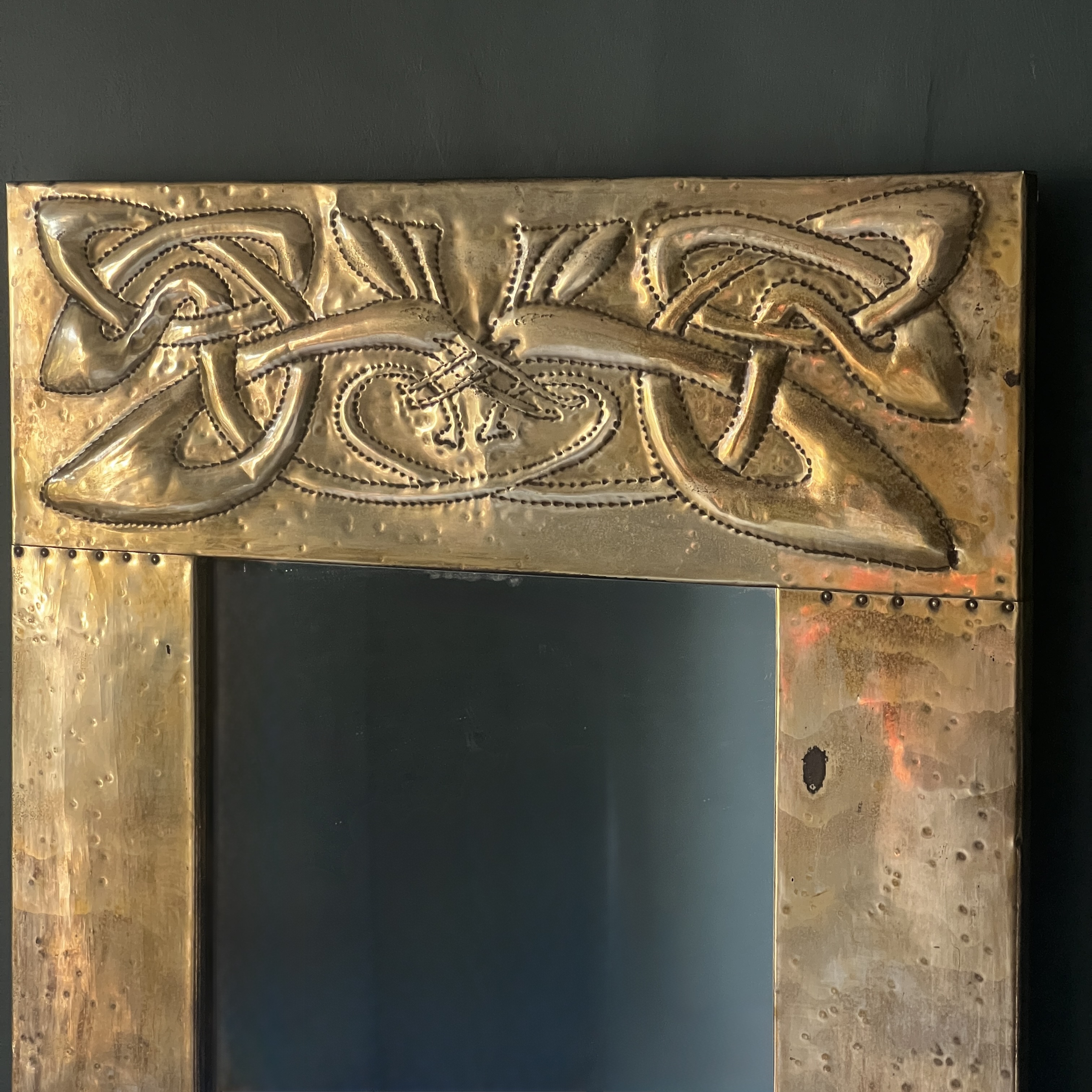 Arts And Crafts Glasgow School Brass Mirror In The Manner Of Margaret Gilmour - Image 6