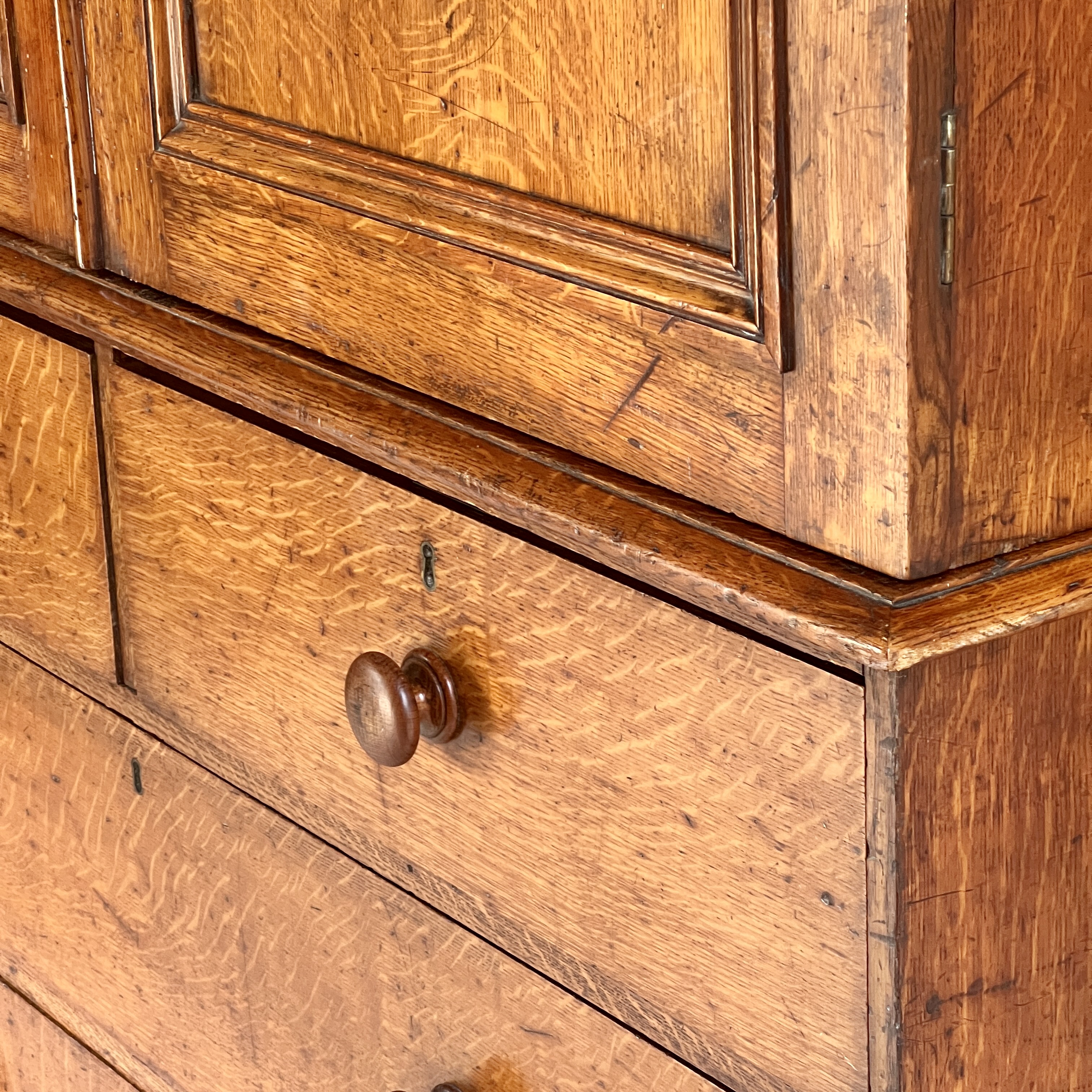 19Th Century Oak Wardrobe Linen Press Or Housekeeper's Cupboard - Image 6