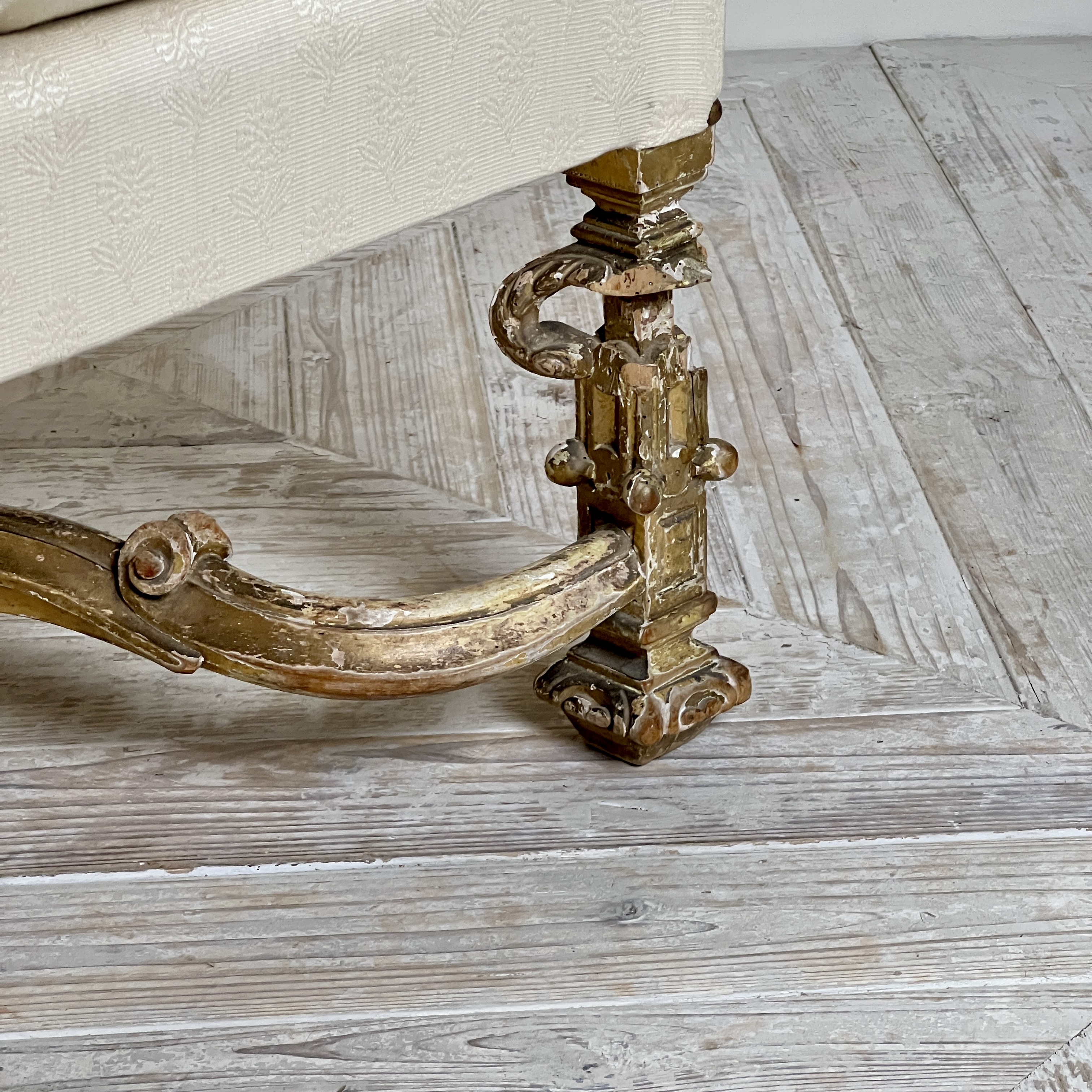 Antique Giltwood Wingback Armchair In The Late 17Th Style - Image 11