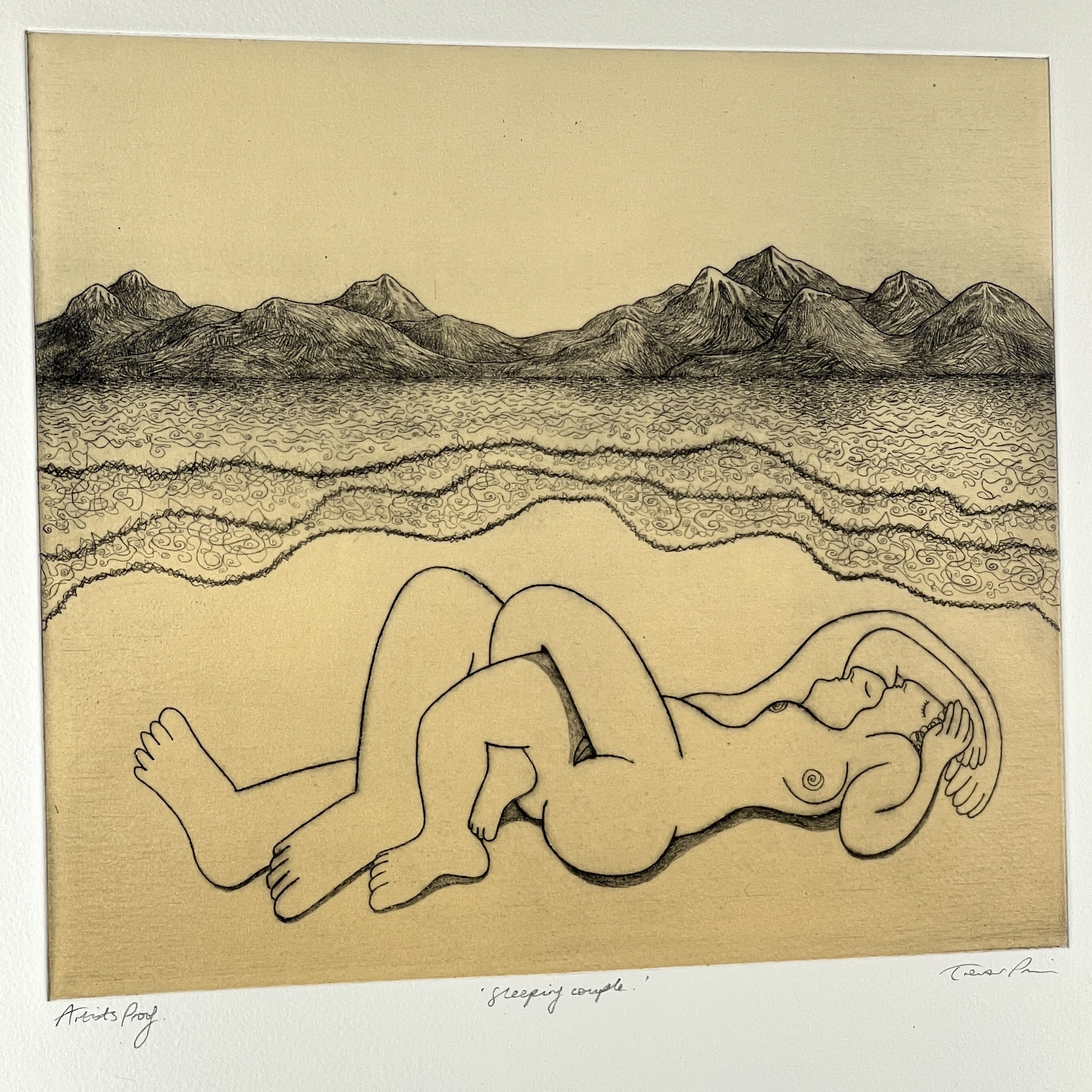 'Sleeping Couple' - Drypoint And Etching Print By Artist Trevor Price - Image 4