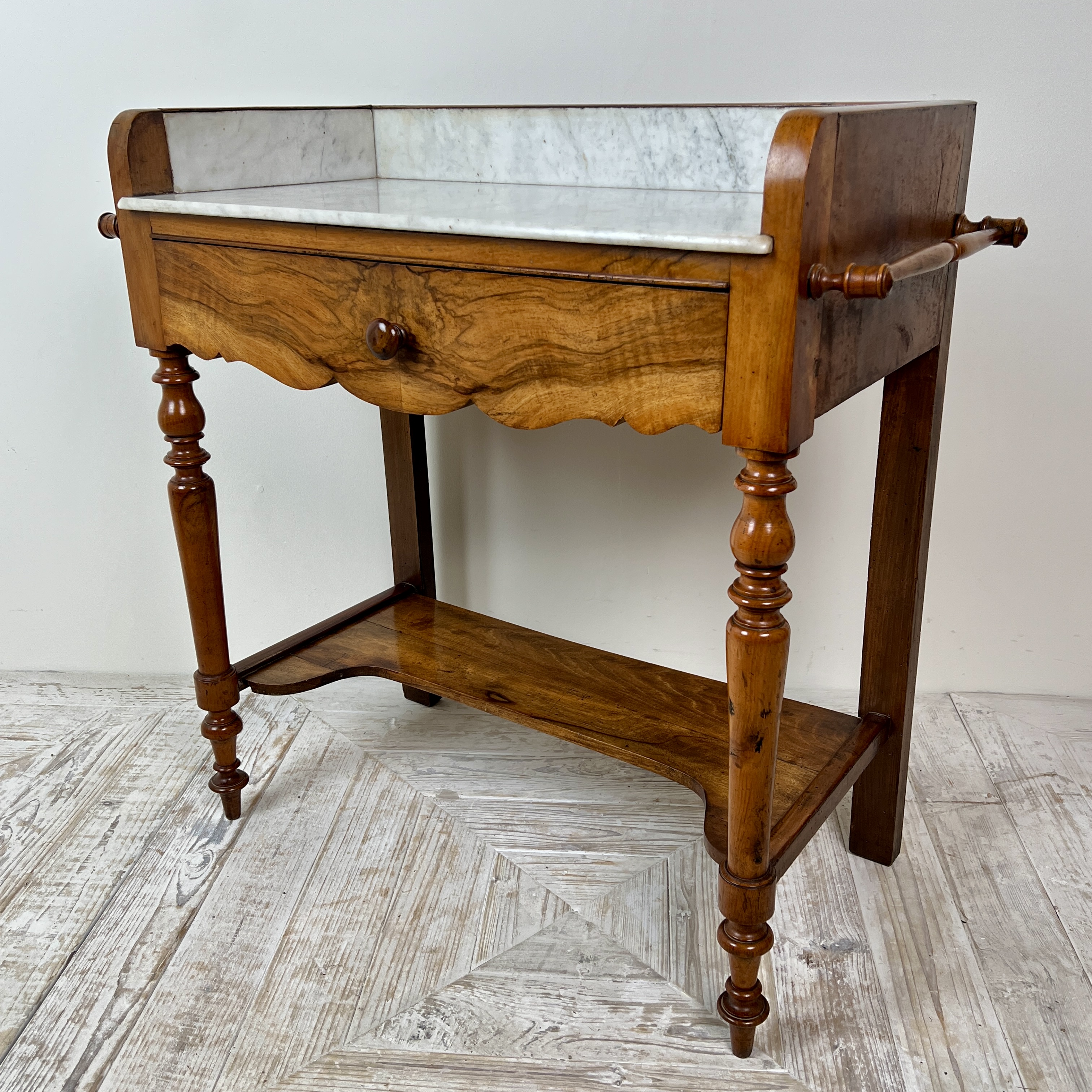C19th French Walnut And Marble Washstand Or Hall Table - Image 3
