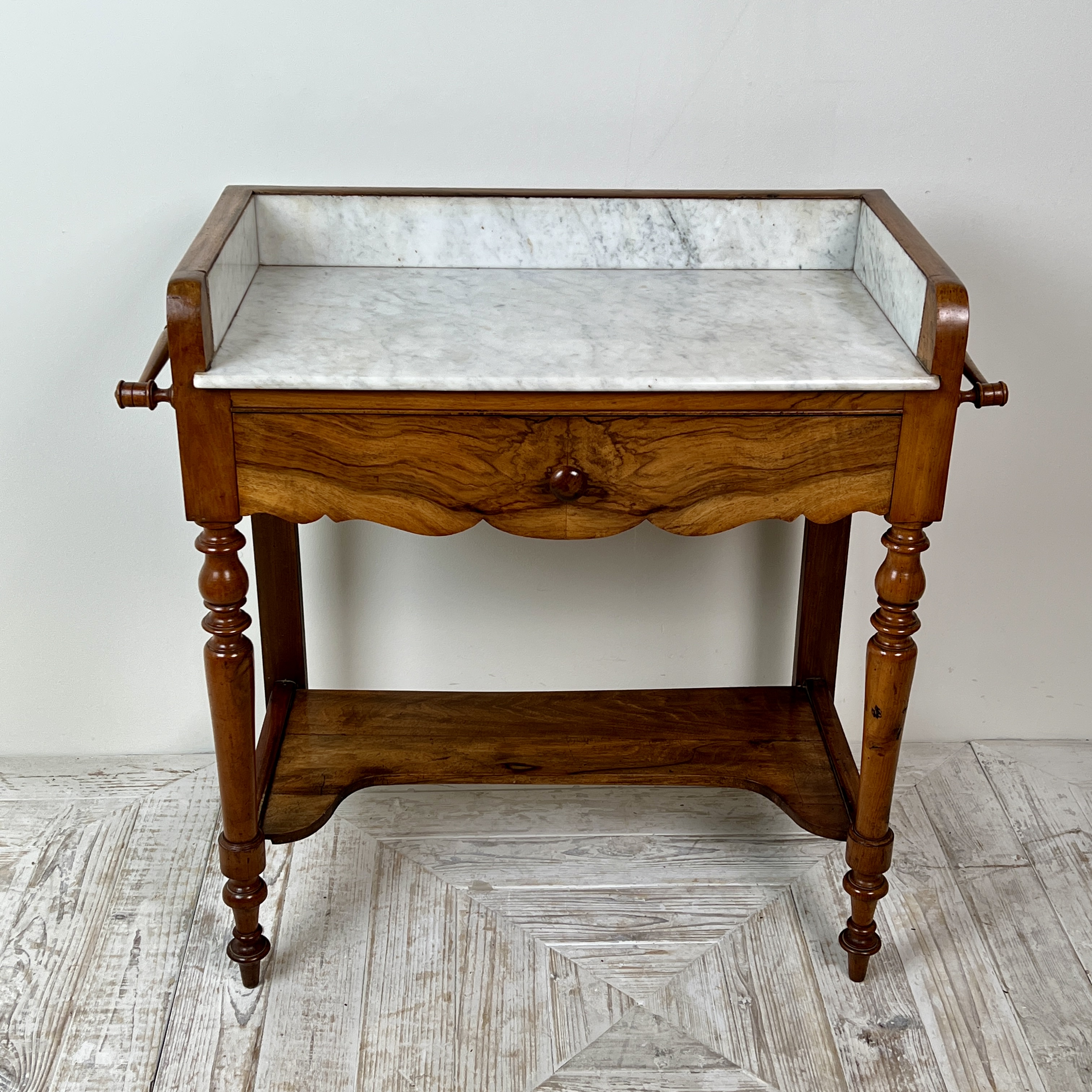 C19th French Walnut And Marble Washstand Or Hall Table - Image 2