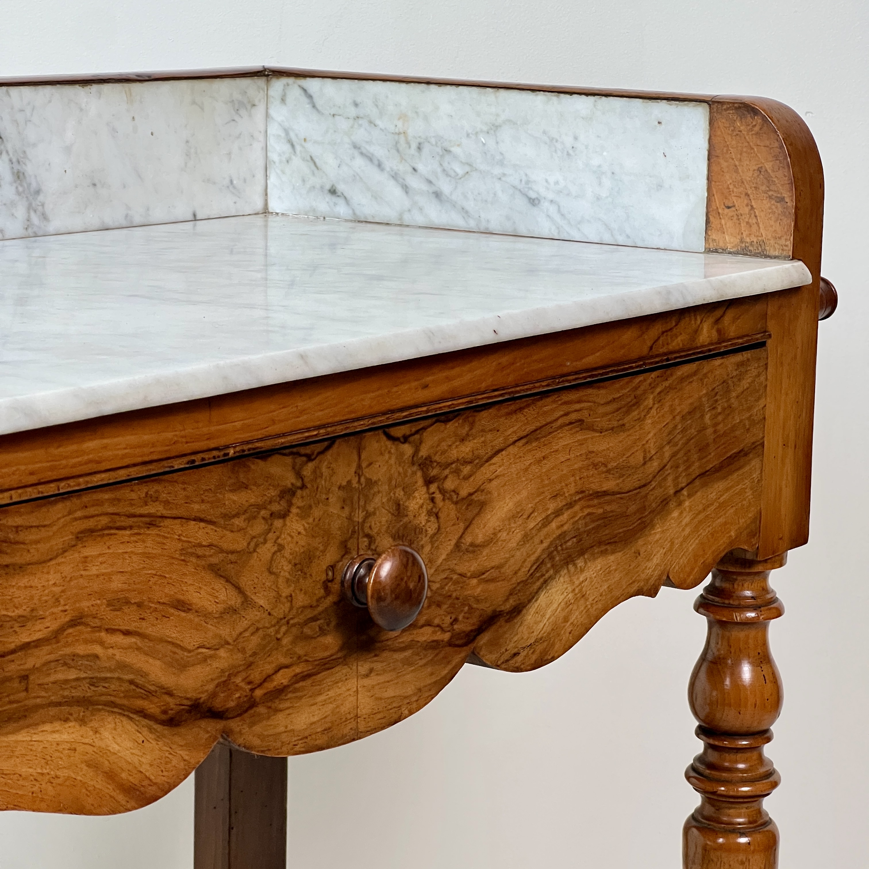 C19th French Walnut And Marble Washstand Or Hall Table - Image 6