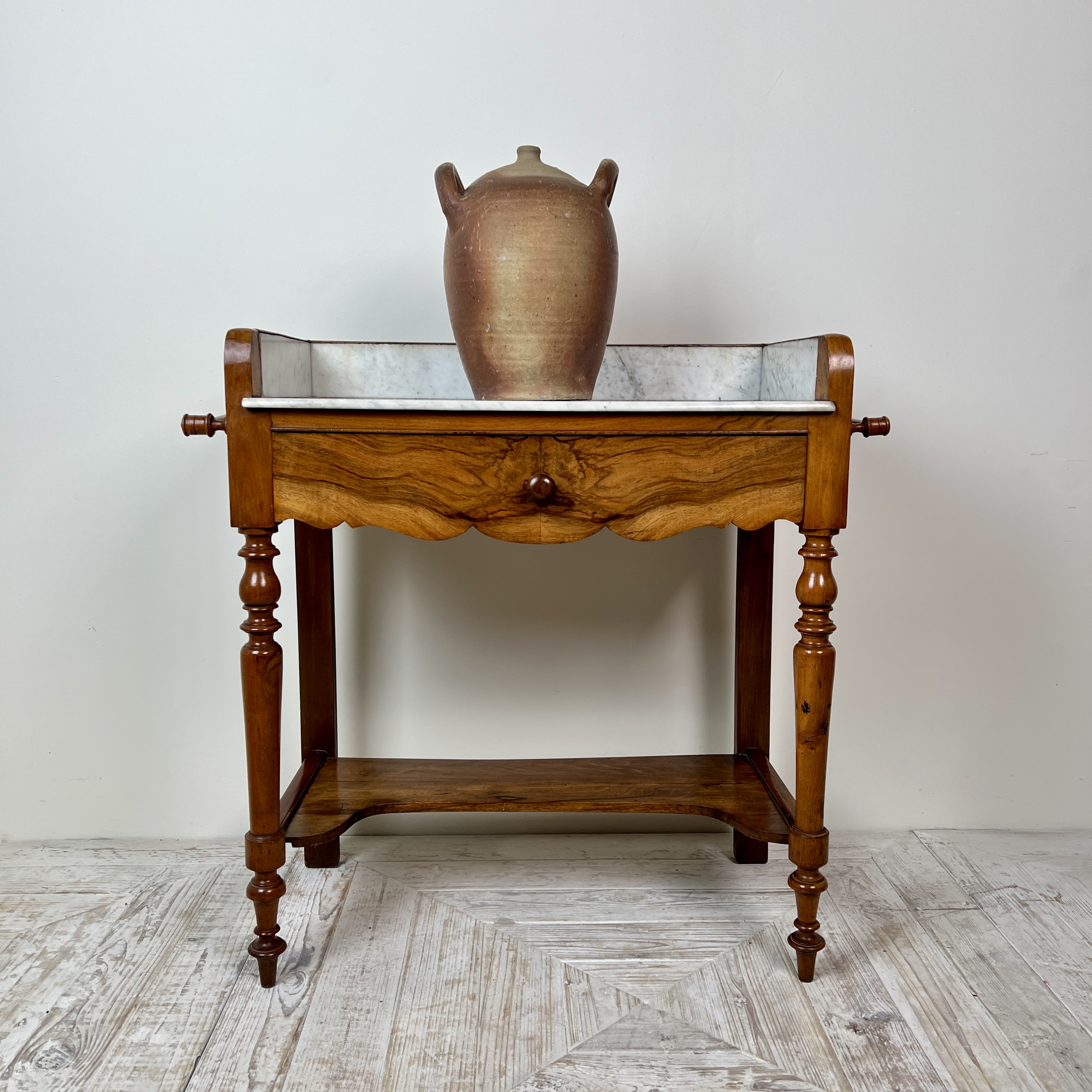 C19th French Walnut And Marble Washstand Or Hall Table - Image 4