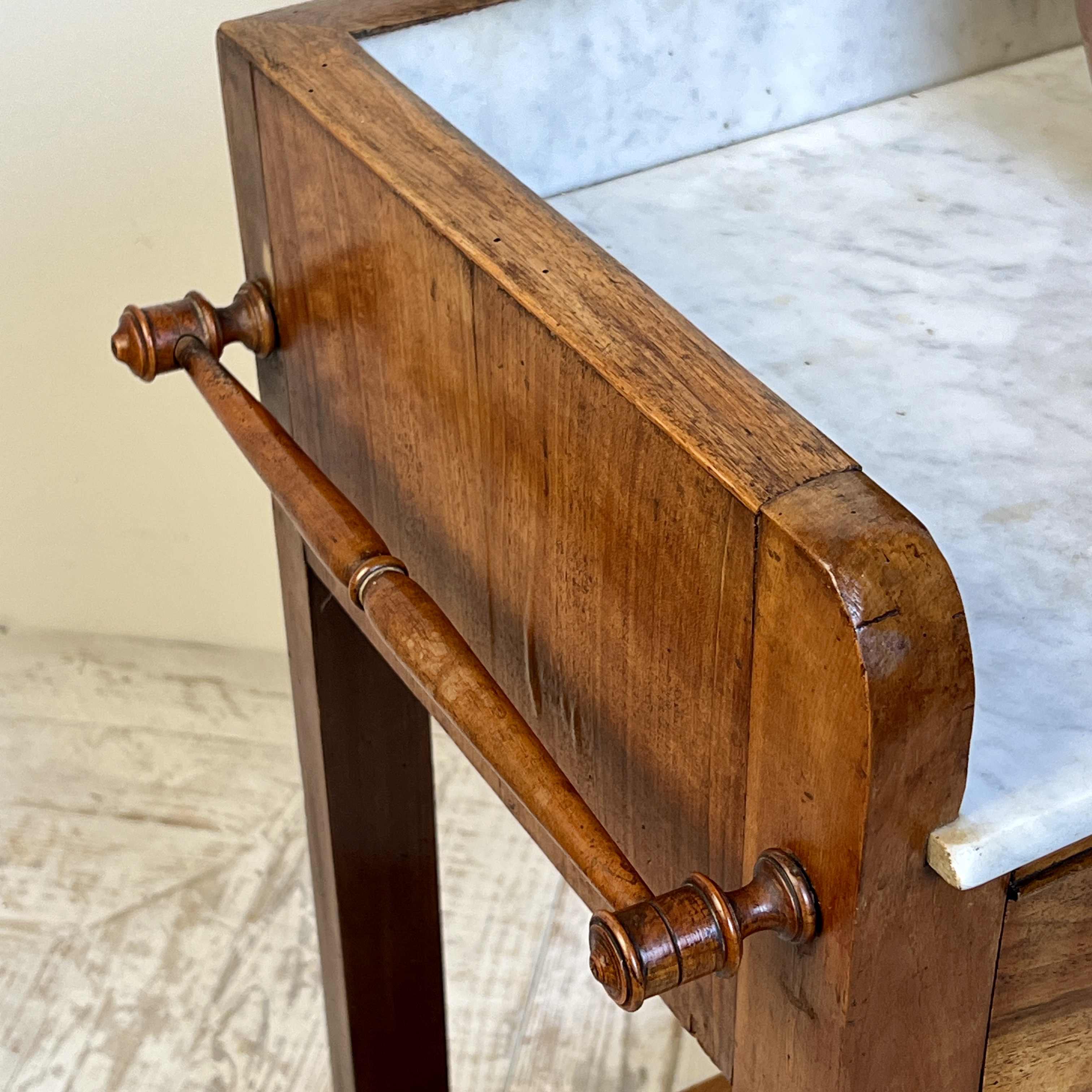 C19th French Walnut And Marble Washstand Or Hall Table - Image 9