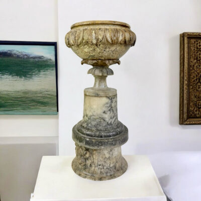Victorian Carved Alabaster Planter Table Centre