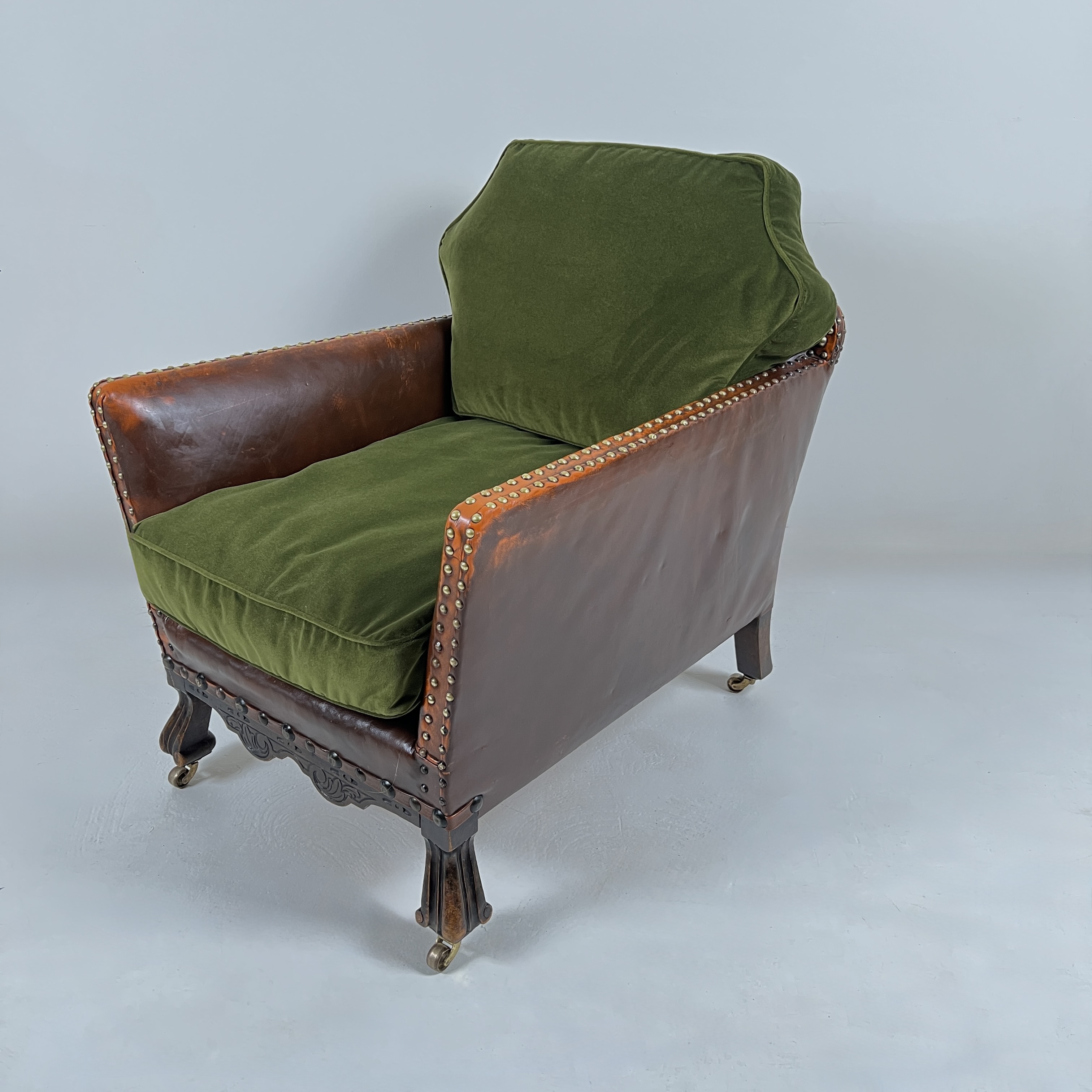 Pair Of His And Hers French Leather Club Chairs - Image 8