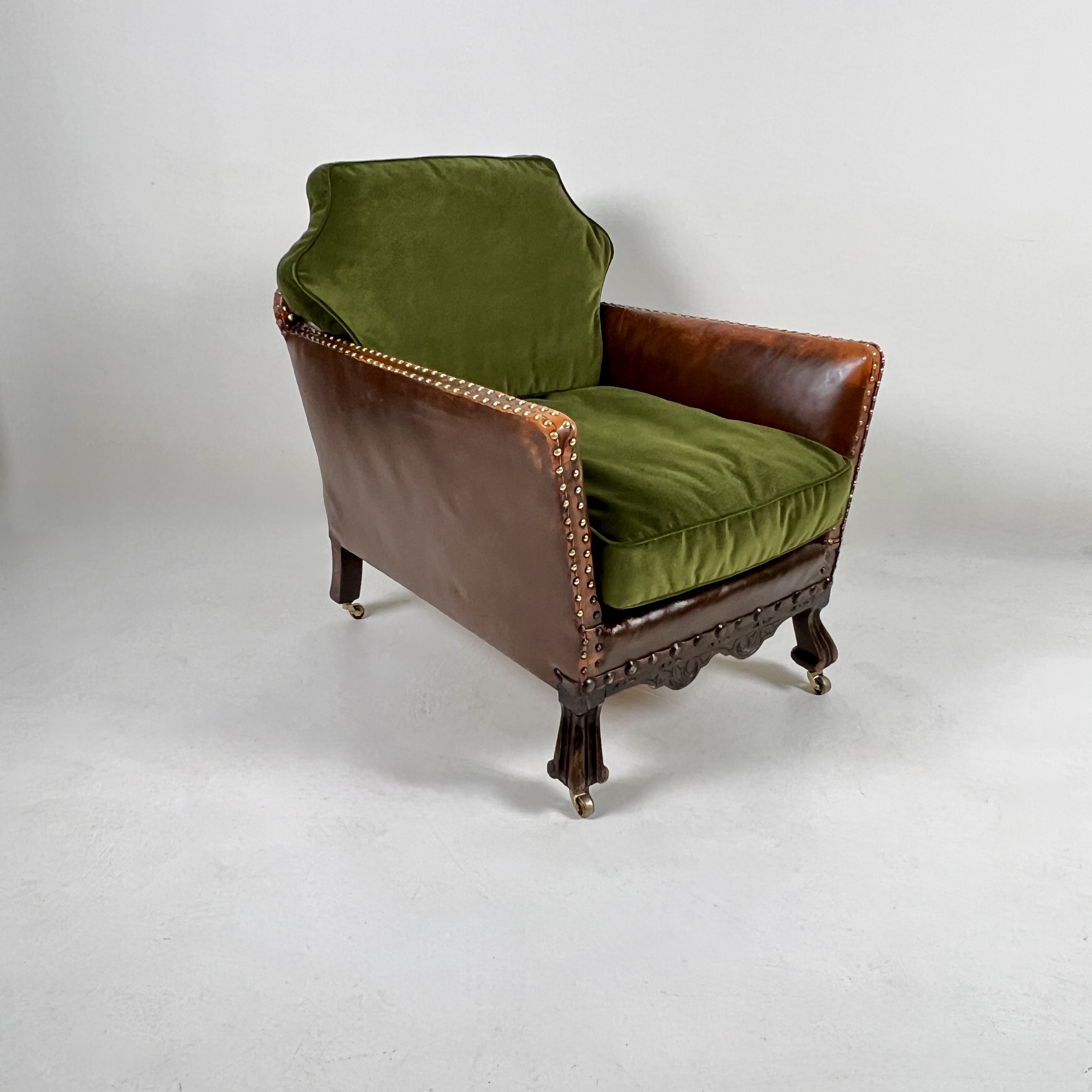 Pair Of His And Hers French Leather Club Chairs - Image 7