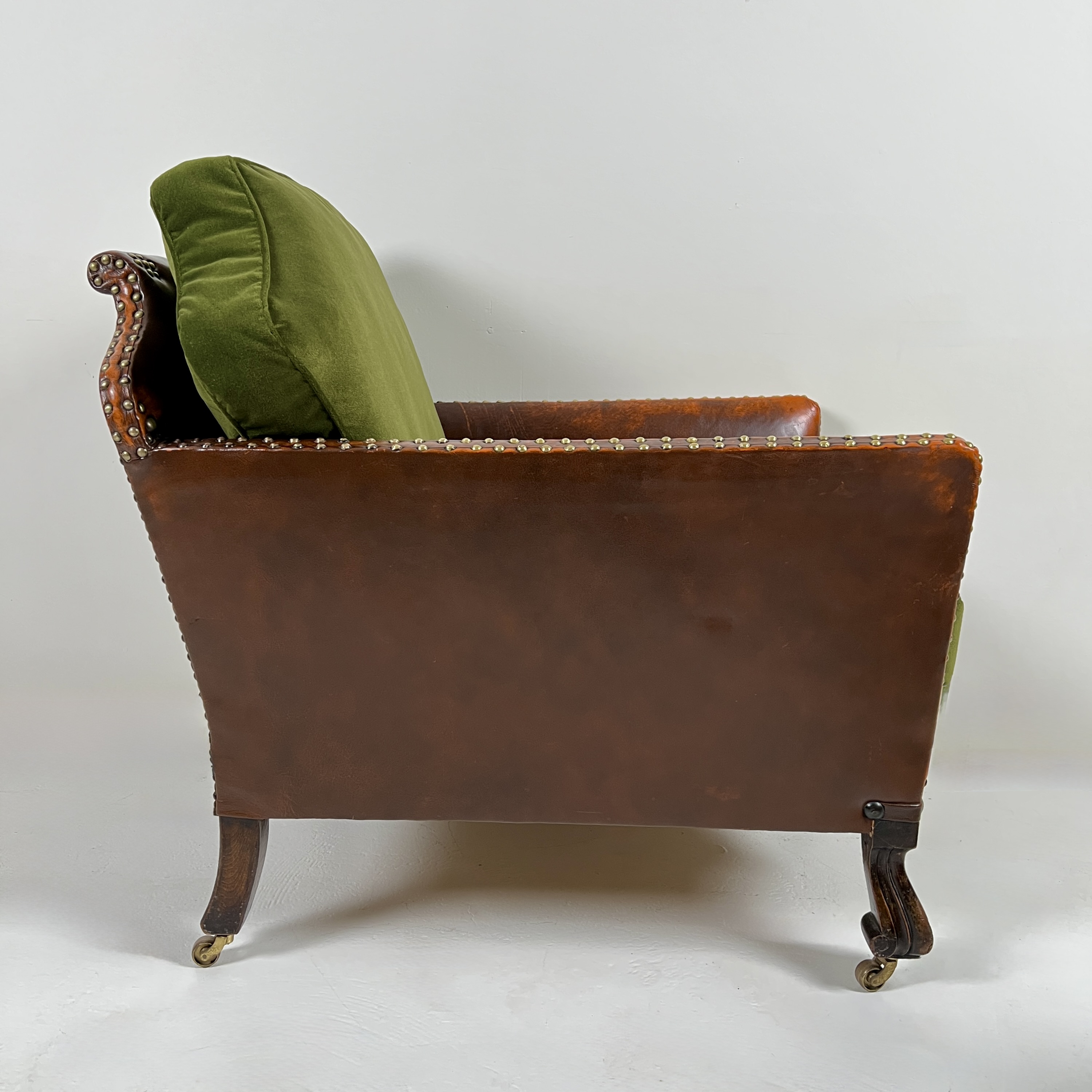 Pair Of His And Hers French Leather Club Chairs - Image 5
