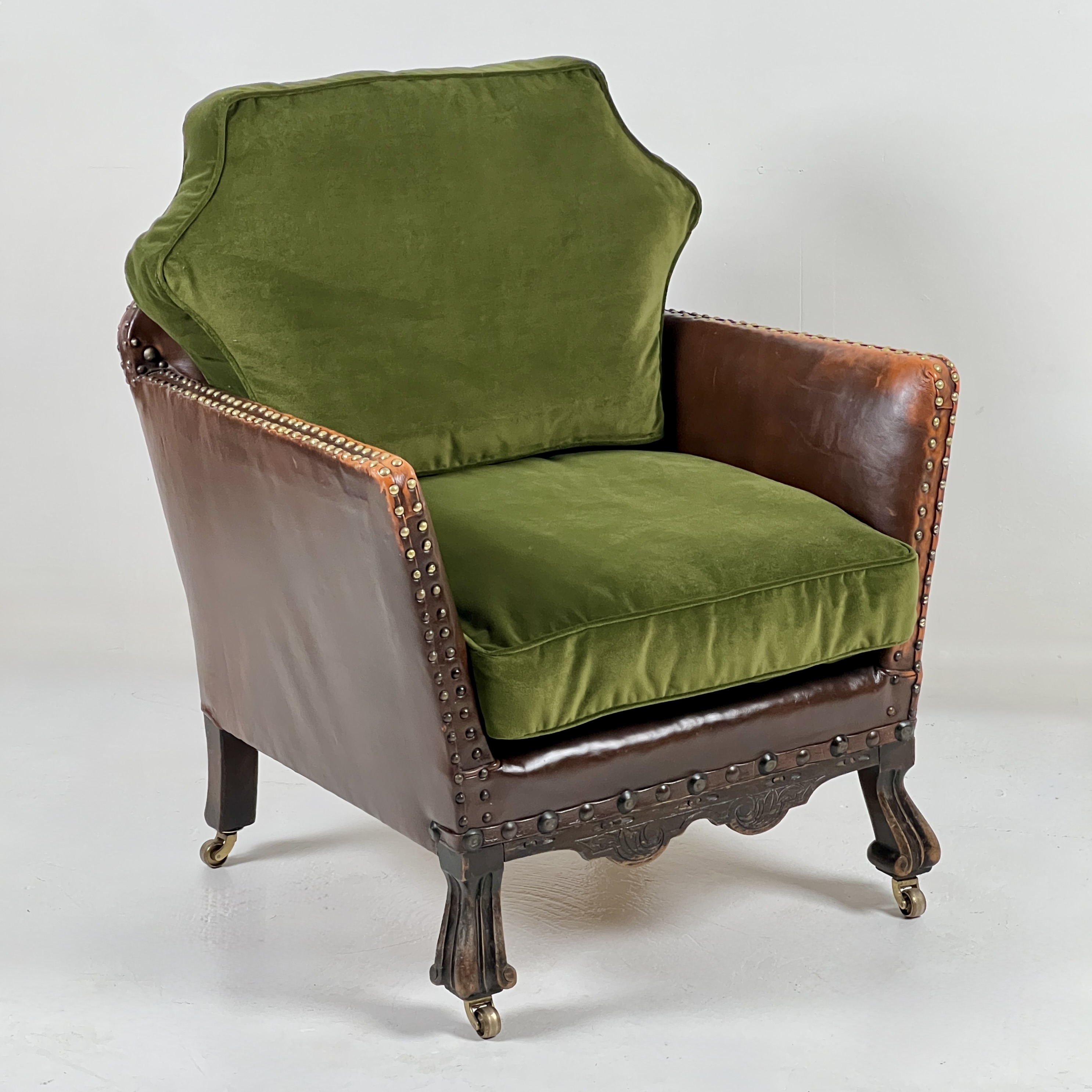 Pair Of His And Hers French Leather Club Chairs - Image 10