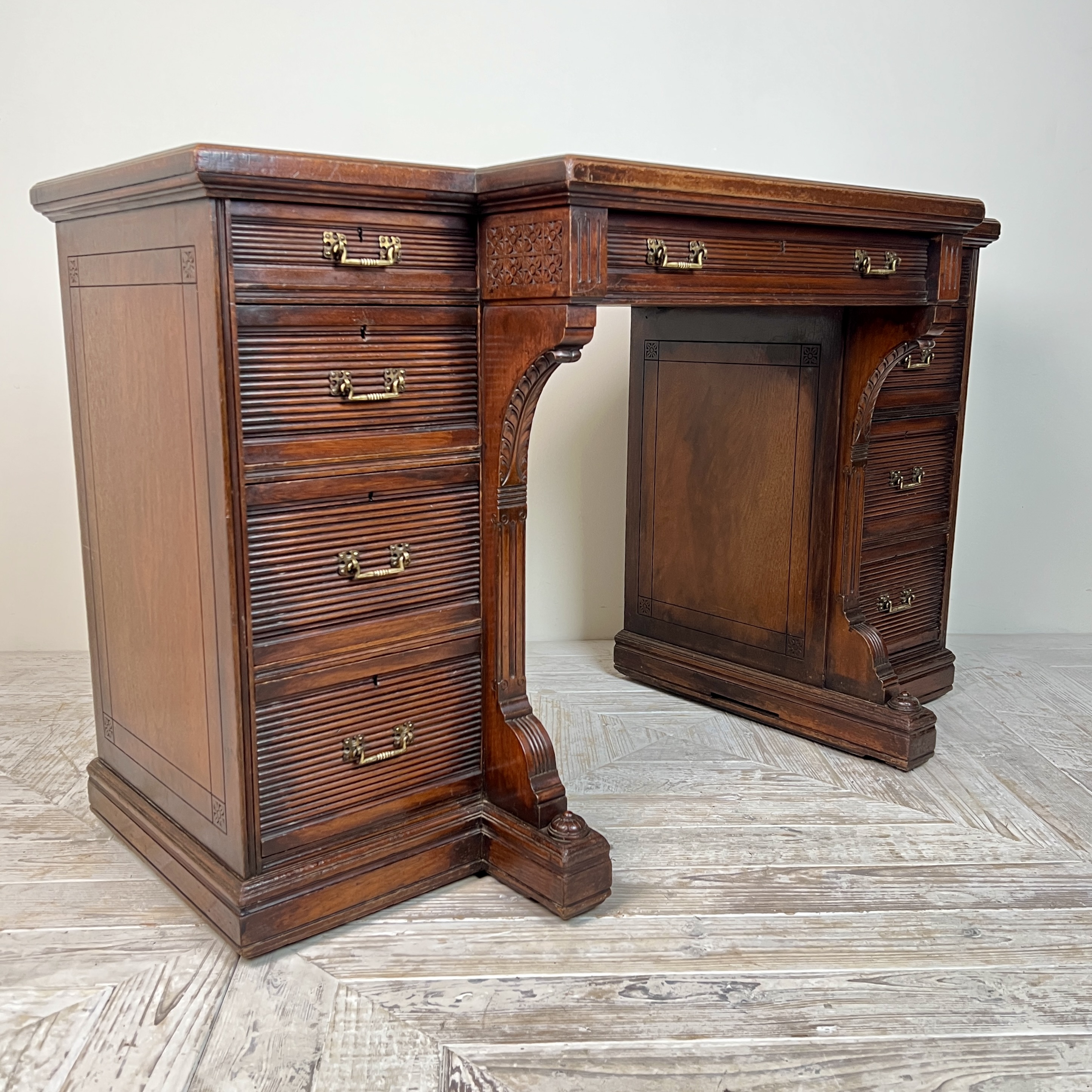A Rare Gillow & Co. Mahogany Breakfront Library Desk - Image 3