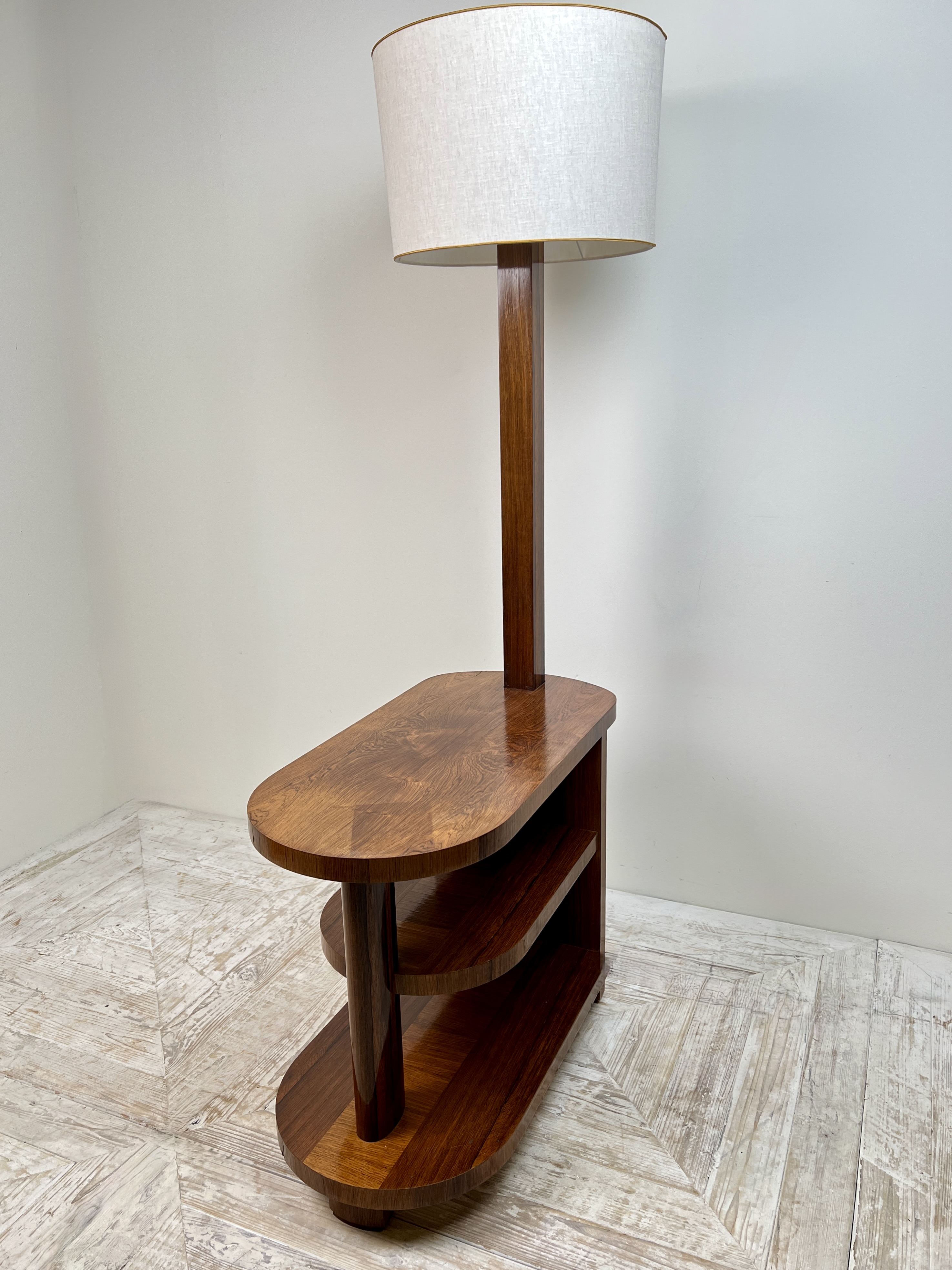 Art Deco Teak Standard Lamp Table - Image 2
